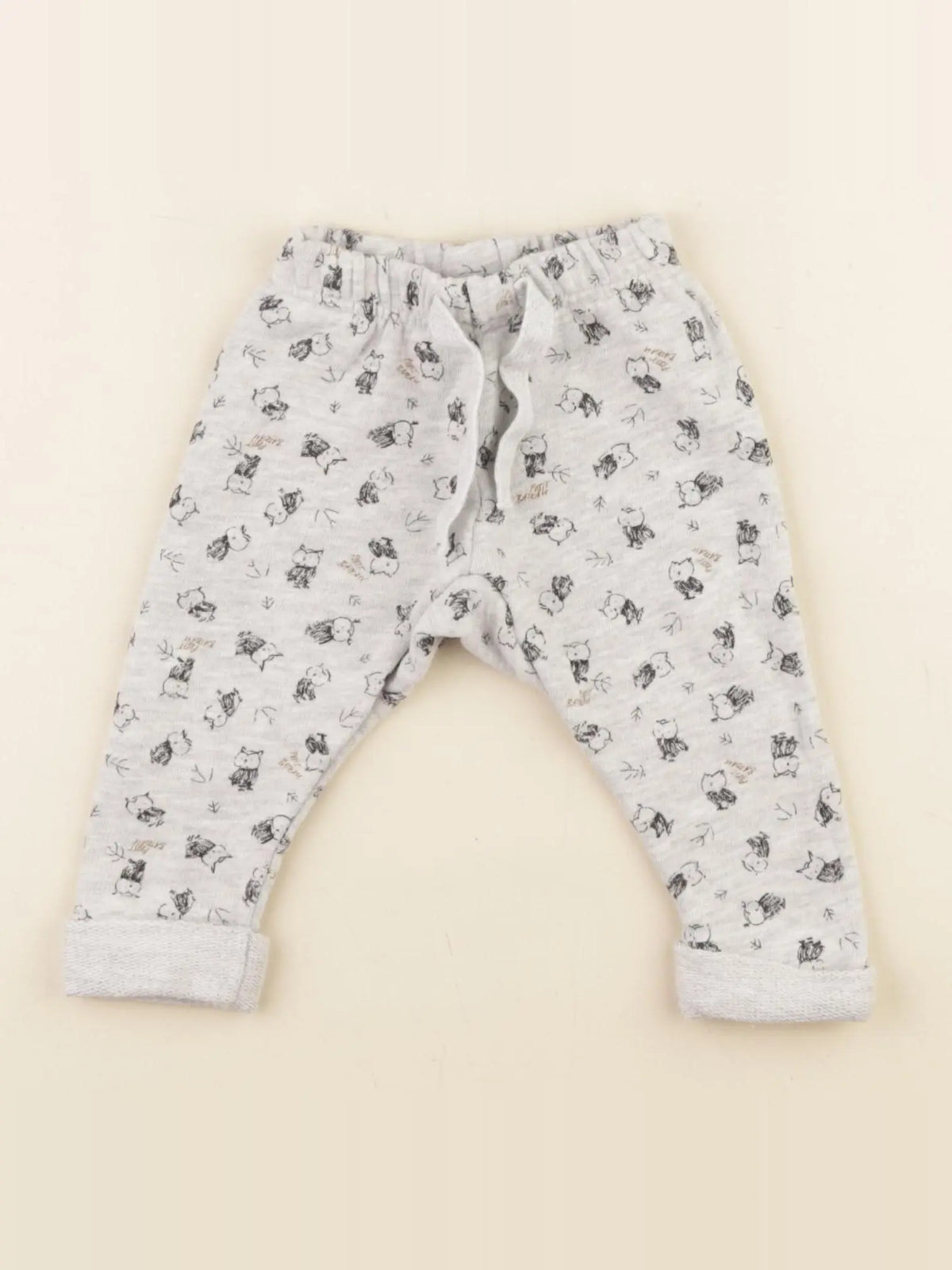 Petit Bateau - sarouel gris, bleu - 3 mois