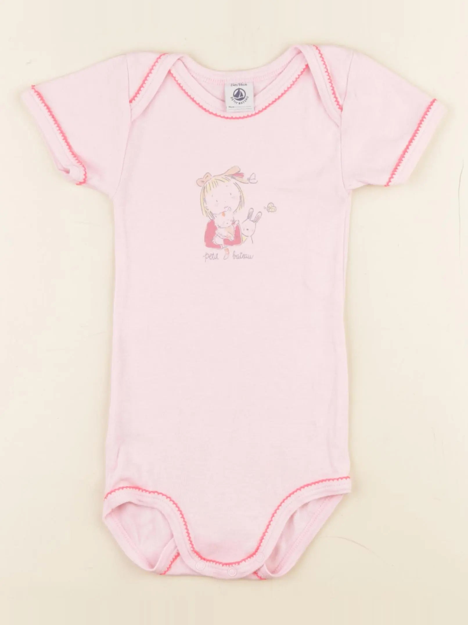 Petit Bateau - body rose - 24 mois