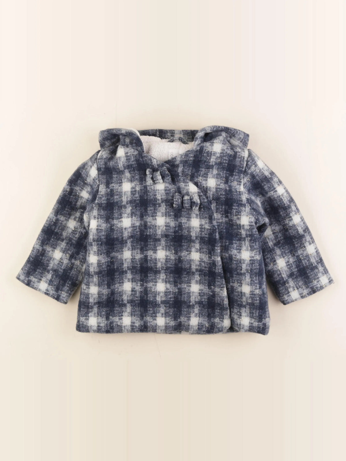 Vertbaudet - manteau bleu, blanc - 24 mois