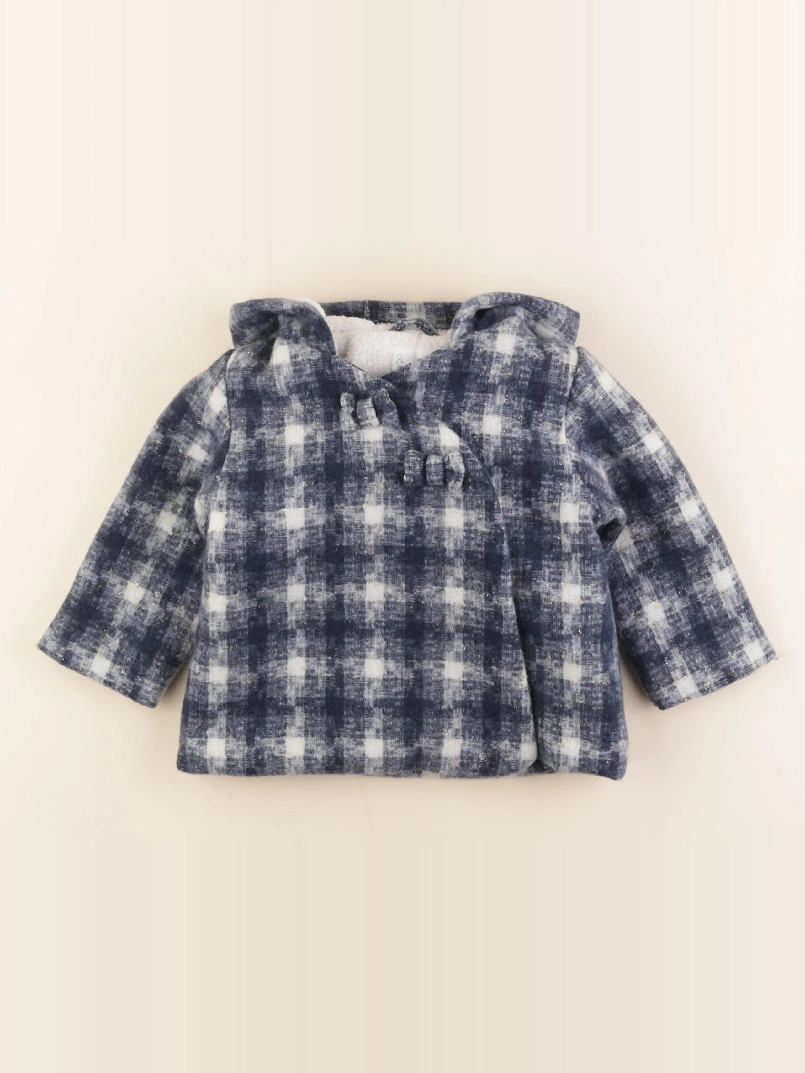 Vertbaudet - manteau bleu, blanc - 24 mois