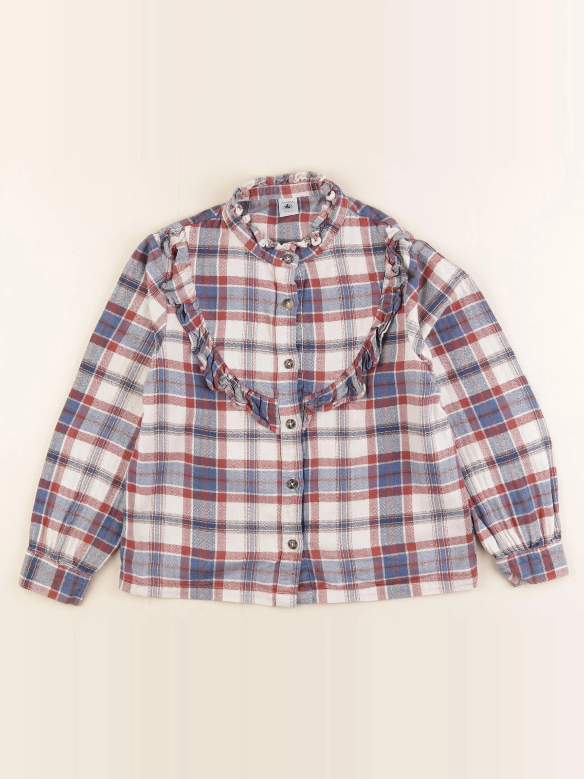 Petit Bateau - blouse marron, bleu - 10 ans