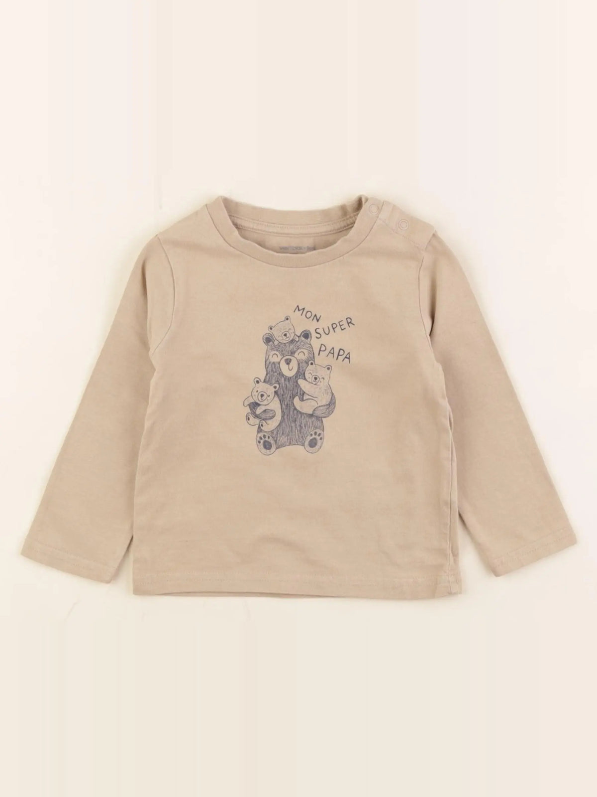 Vertbaudet - tee-shirt beige - 12 mois