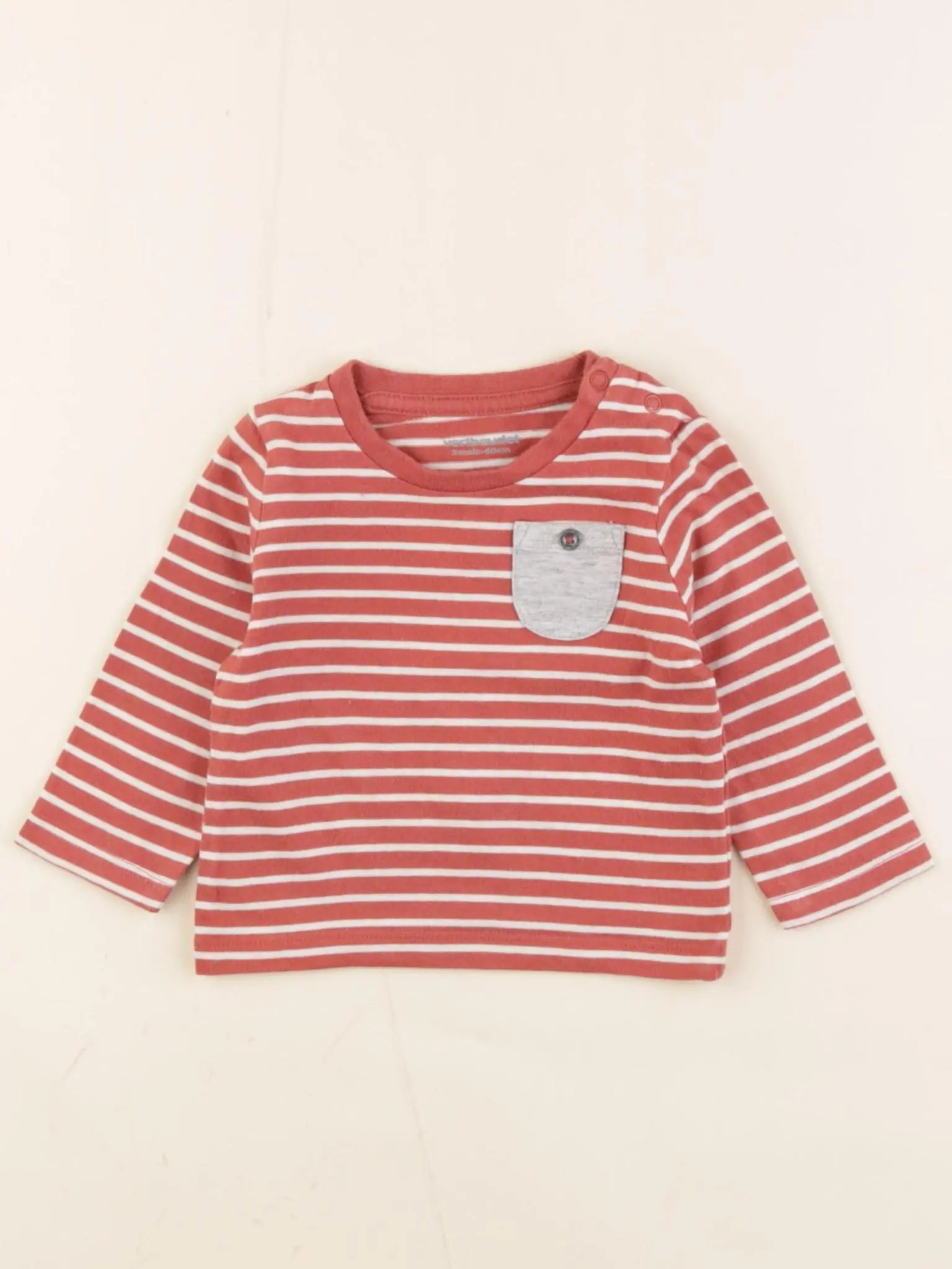 Vertbaudet - tee-shirt rouge - 3 mois