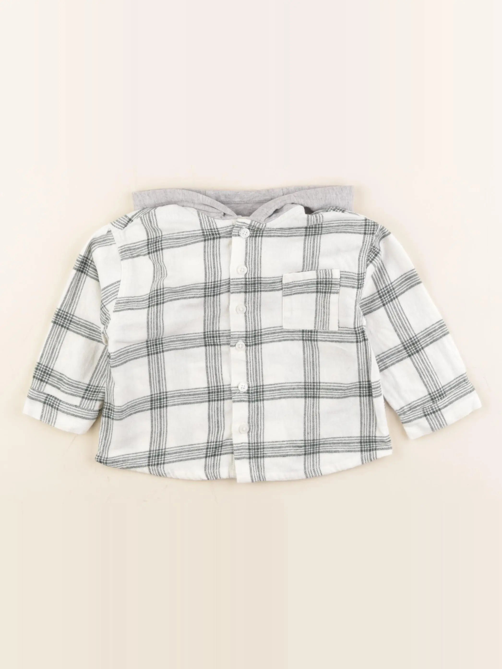 Vertbaudet - chemise blanc, vert - 18 mois