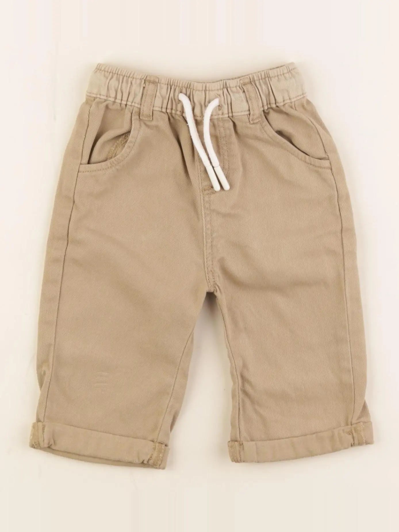 Vertbaudet - pantalon beige - 9 mois