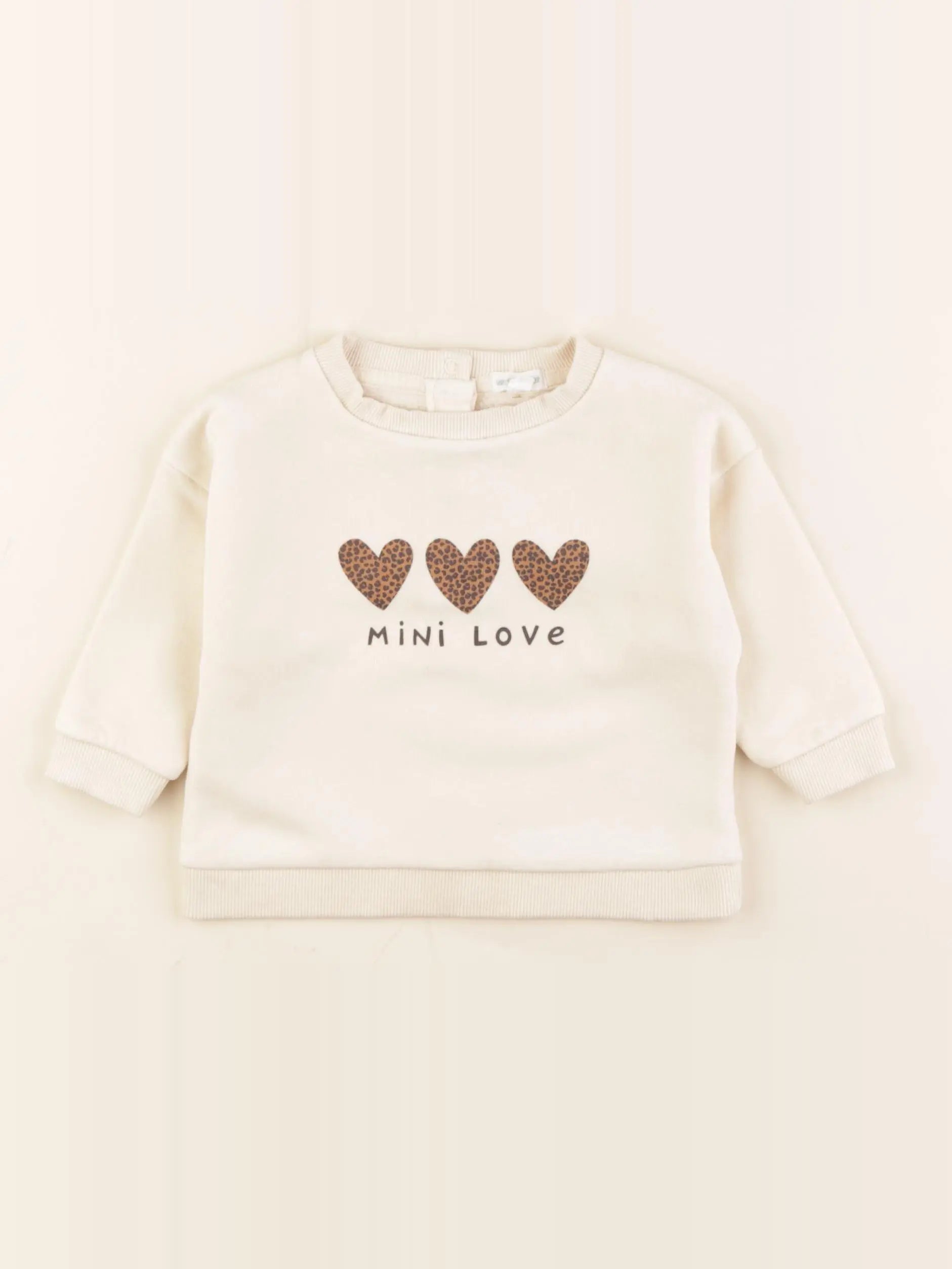 Vertbaudet - sweat beige - 9 mois