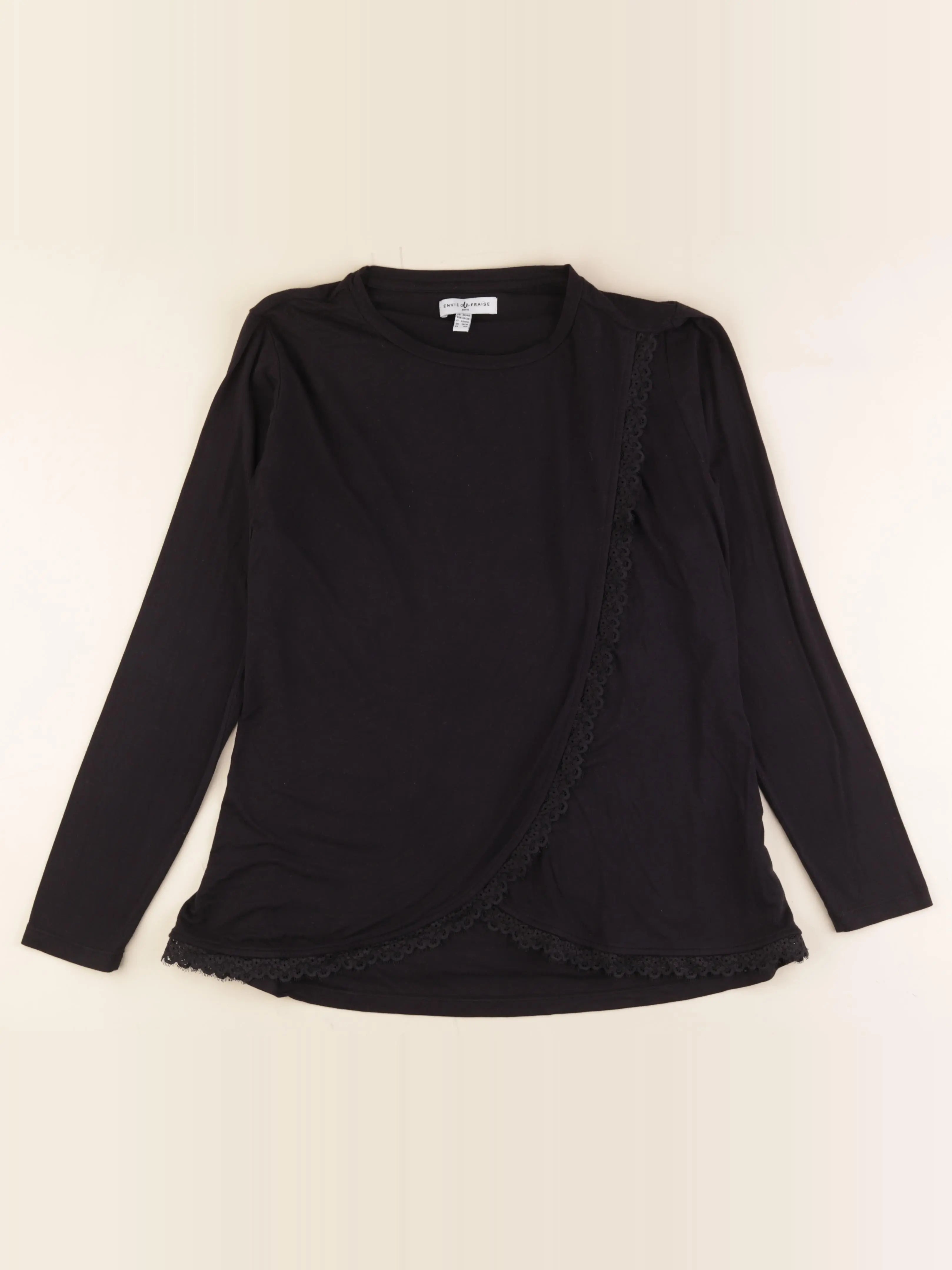 Envie de fraise - tee-shirt grossesse, allaitement noir - 38 à 40