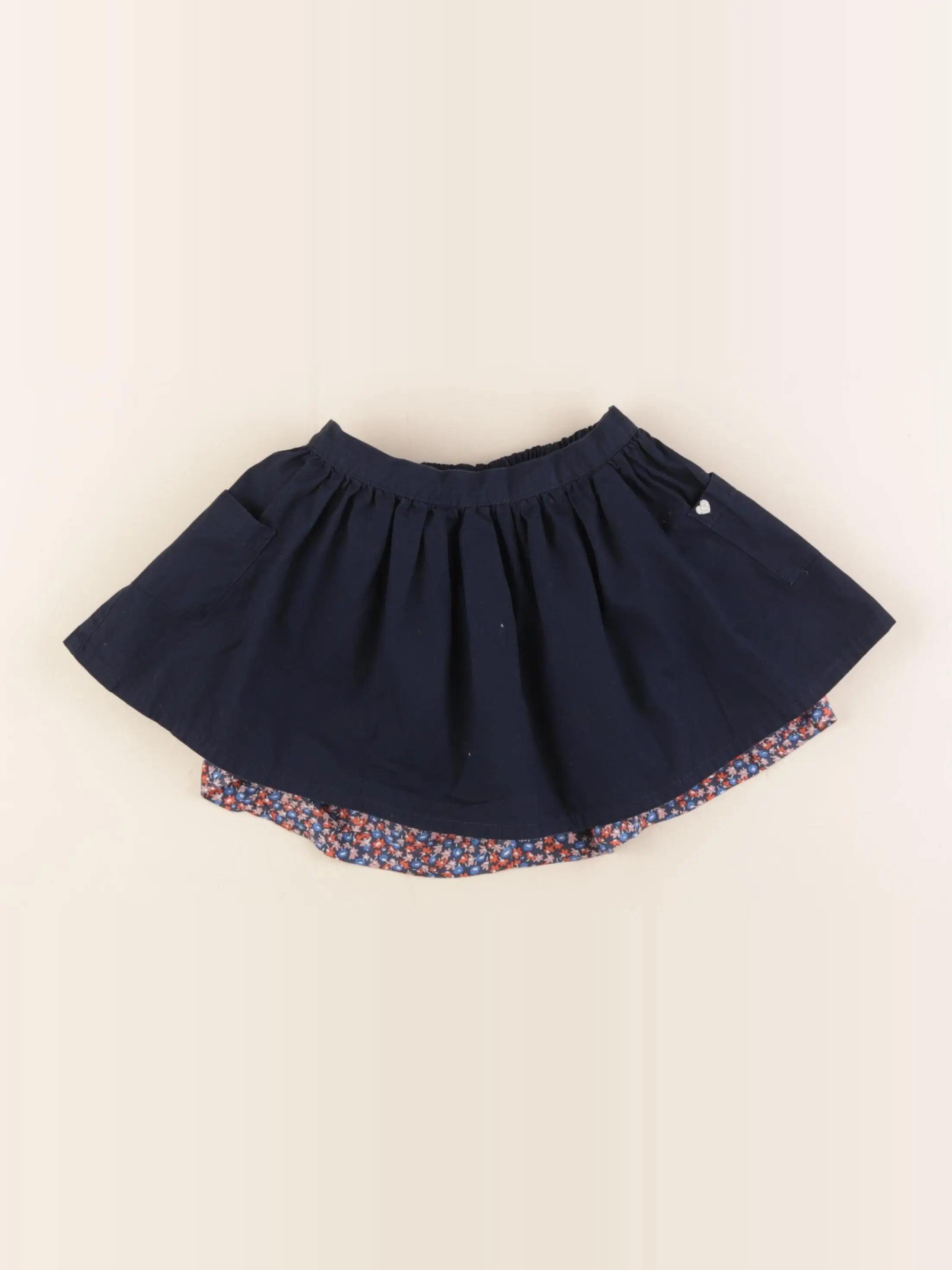 Vertbaudet - jupe réversible bleu, rouge - 3 ans