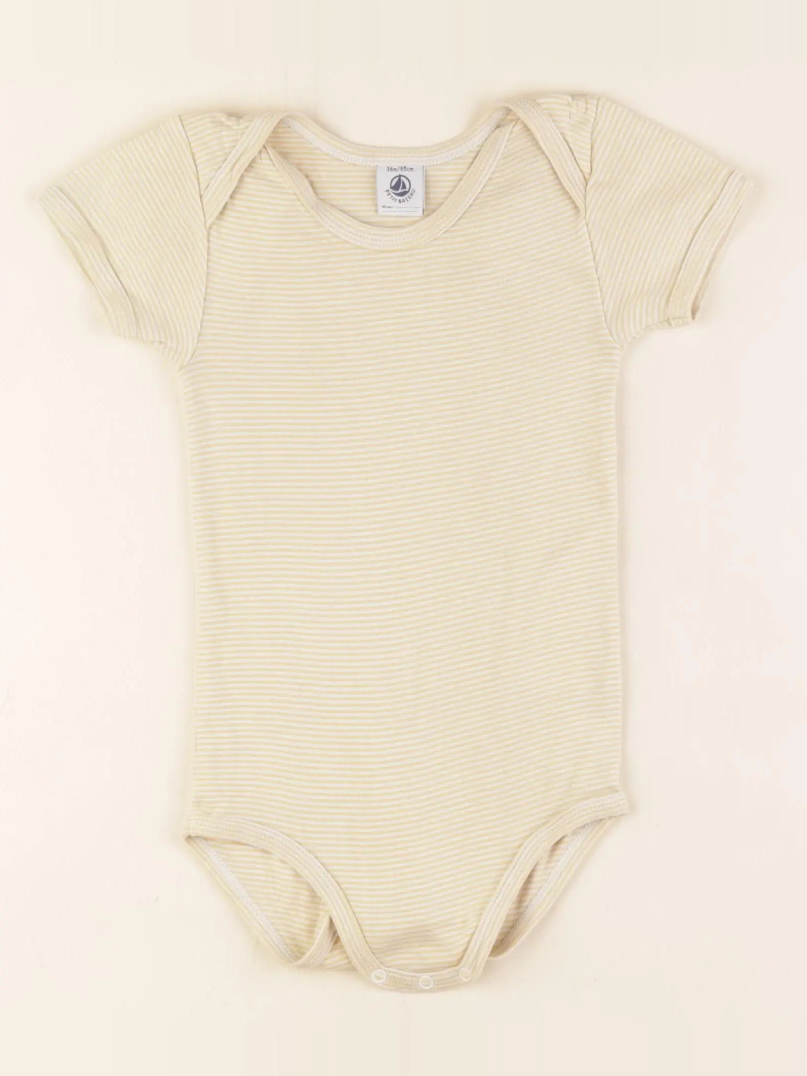 Petit Bateau - body blanc, jaune - 36 mois