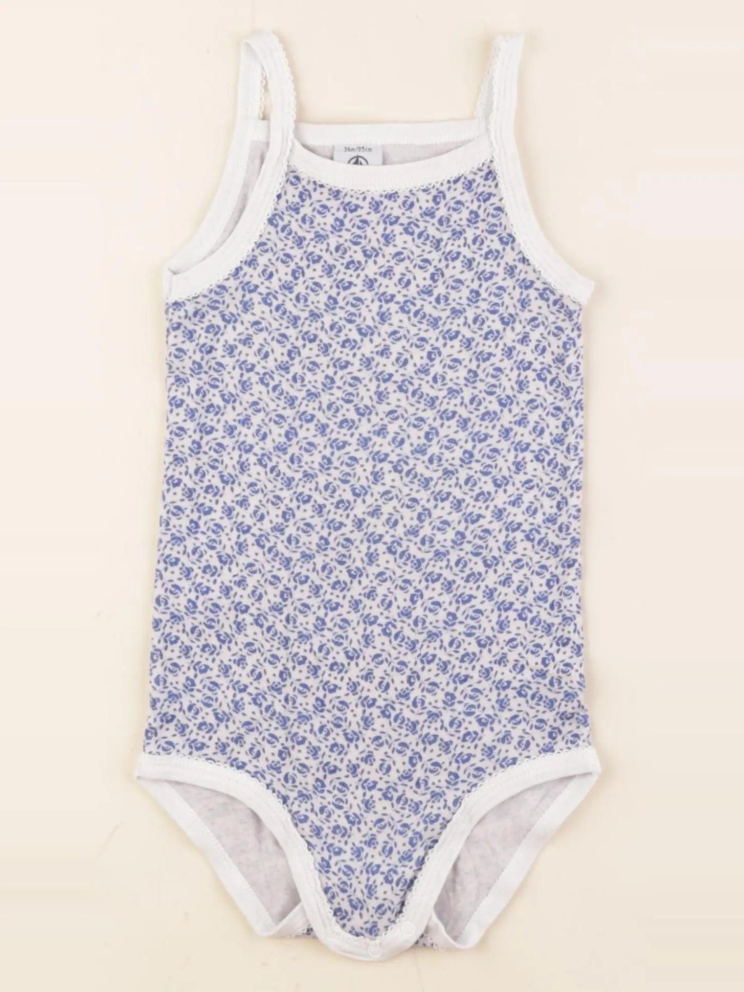 Petit Bateau - body blanc, bleu - 36 mois