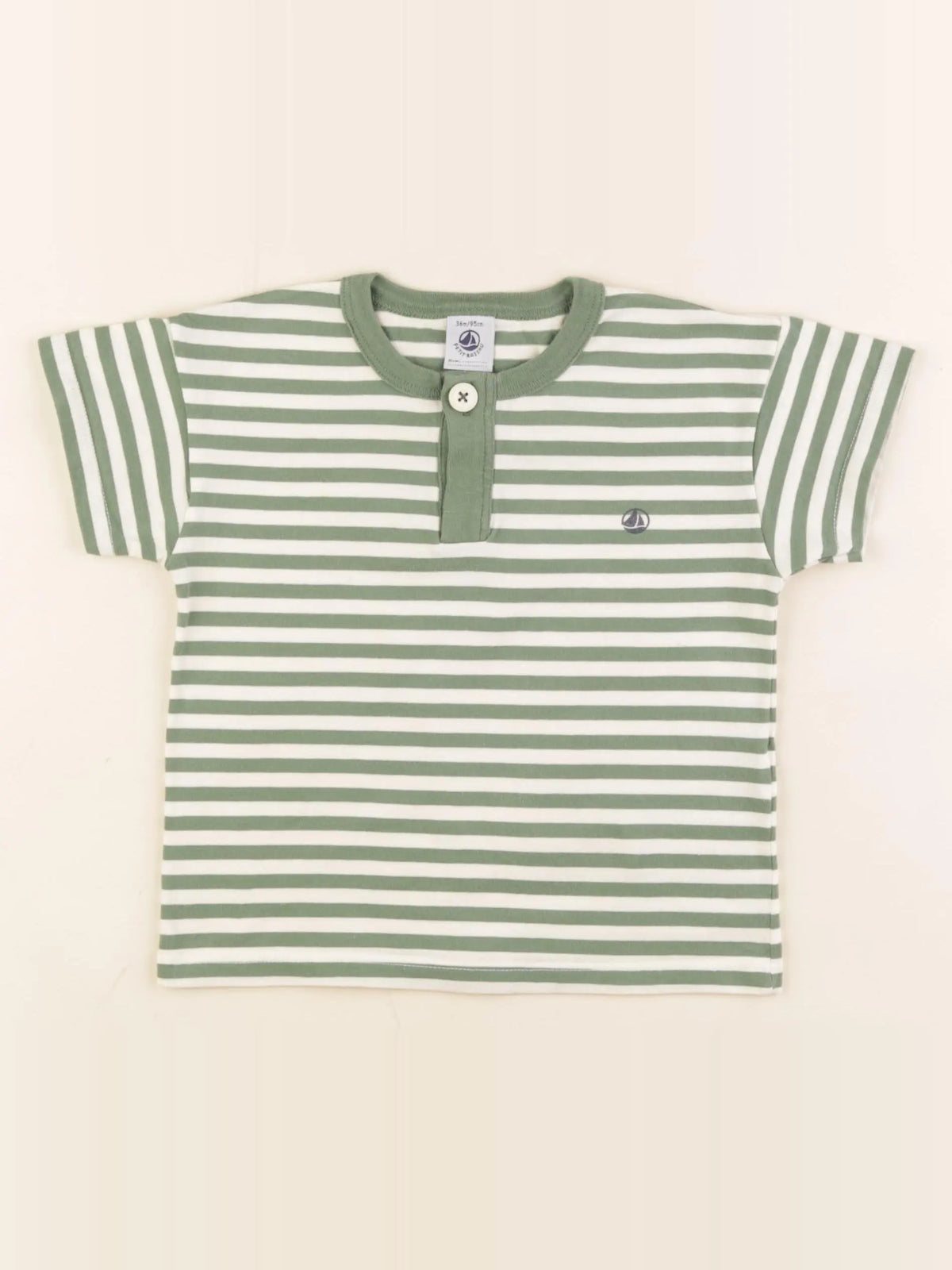 Petit Bateau - tee-shirt beige, vert - 3 ans
