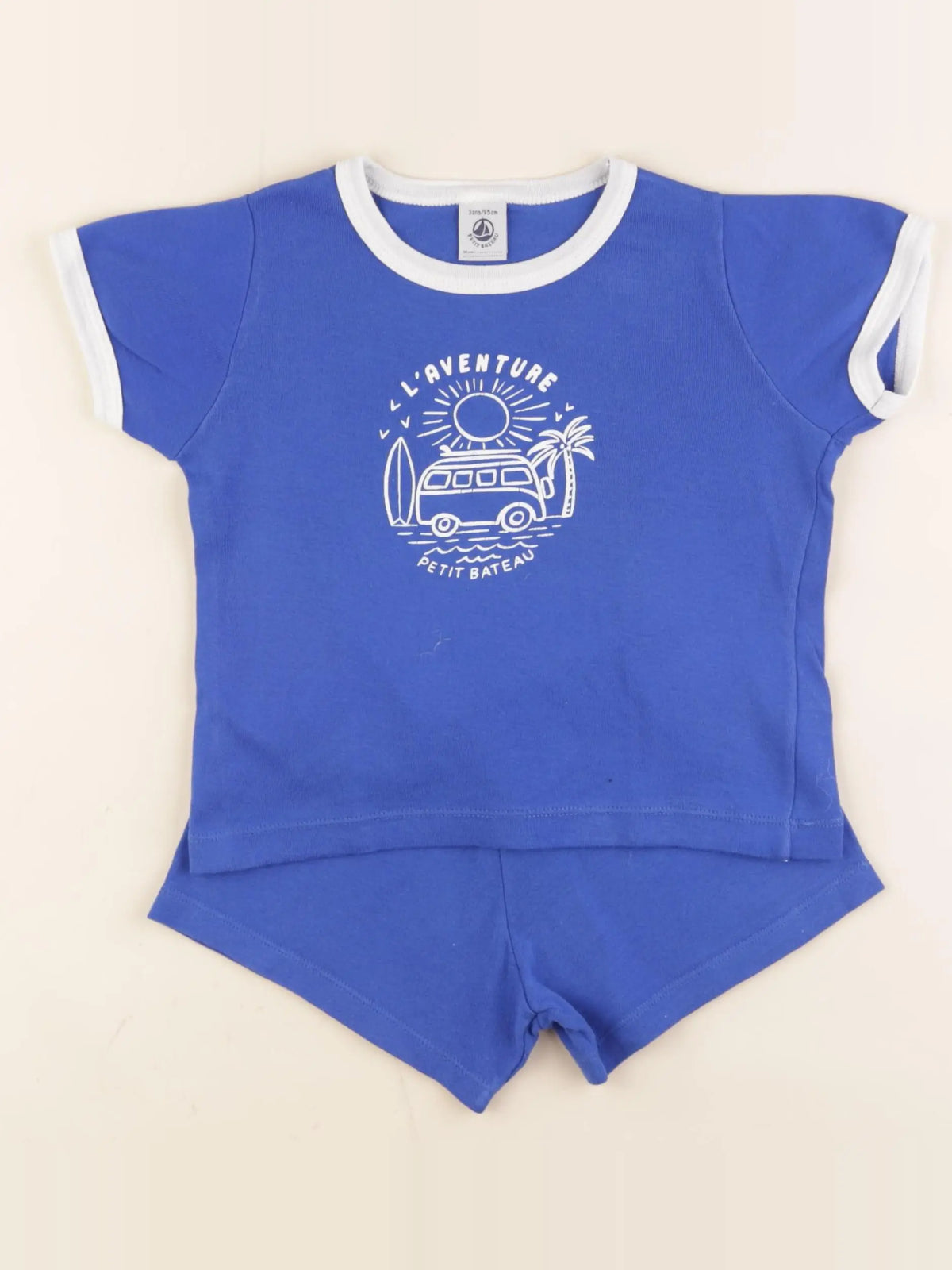 Petit Bateau - pyjama coton bleu - 3 ans