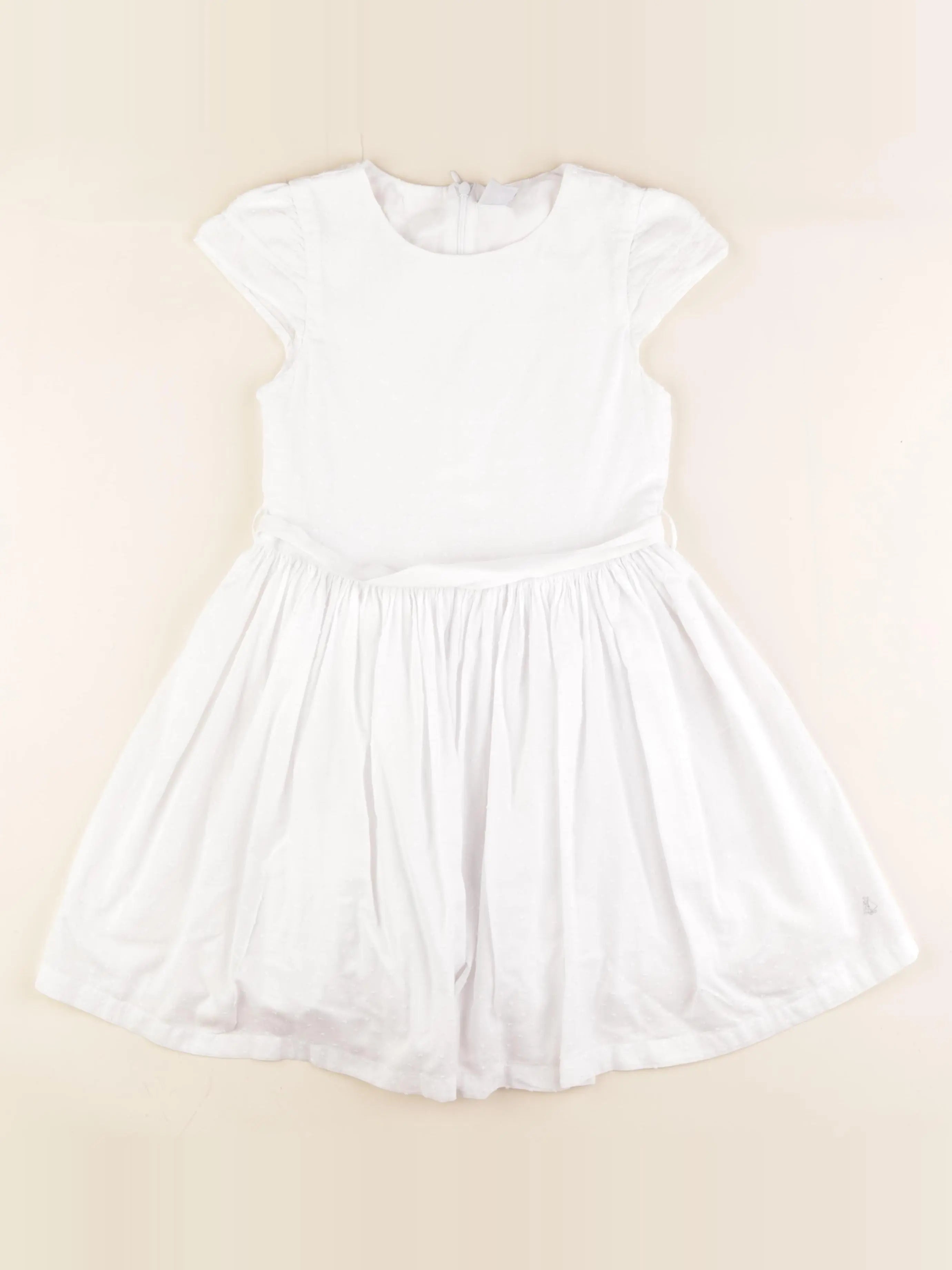 Petit Bateau - robe blanc - 8 ans