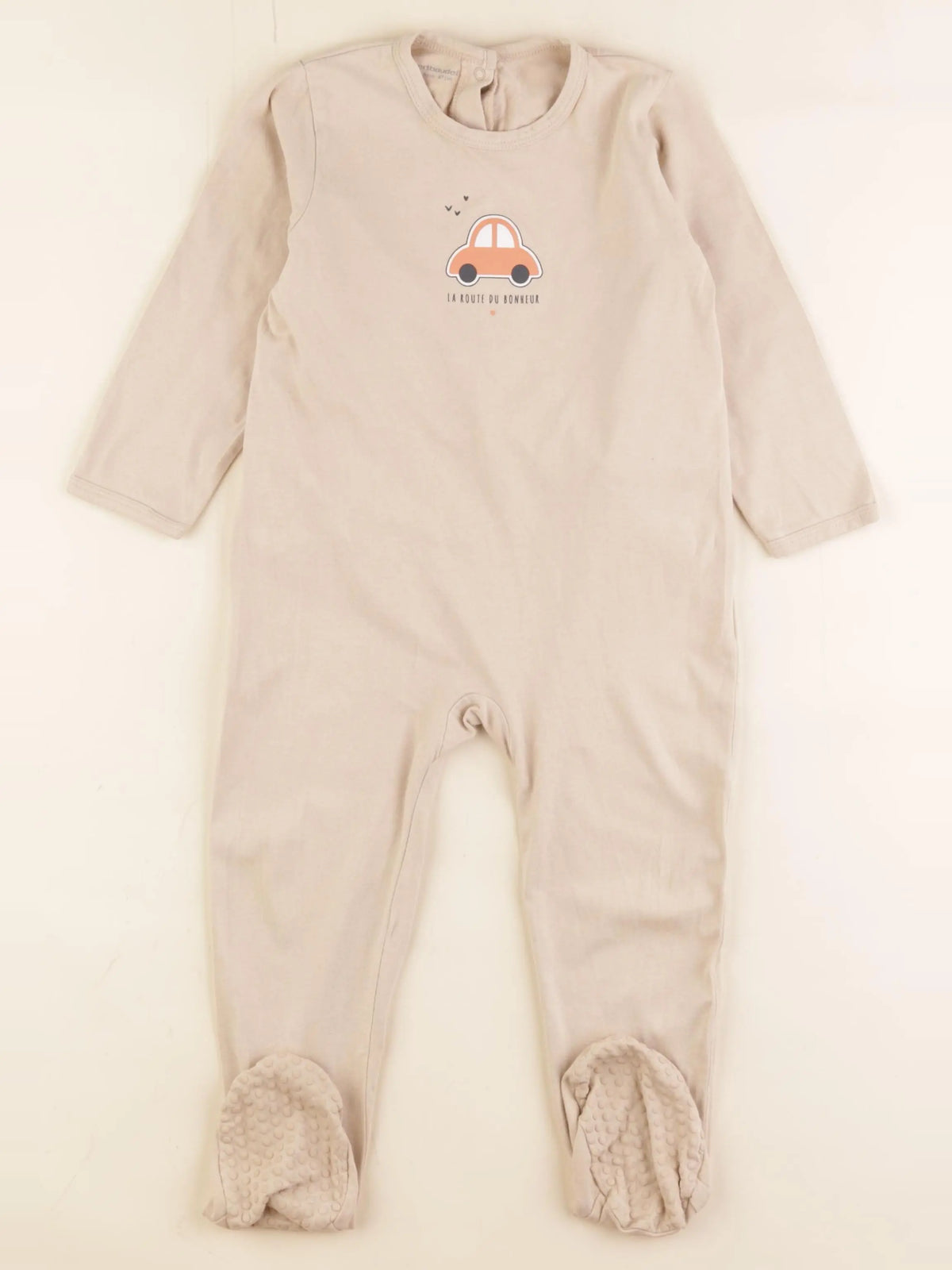 Vertbaudet - pyjama coton beige - 36 mois