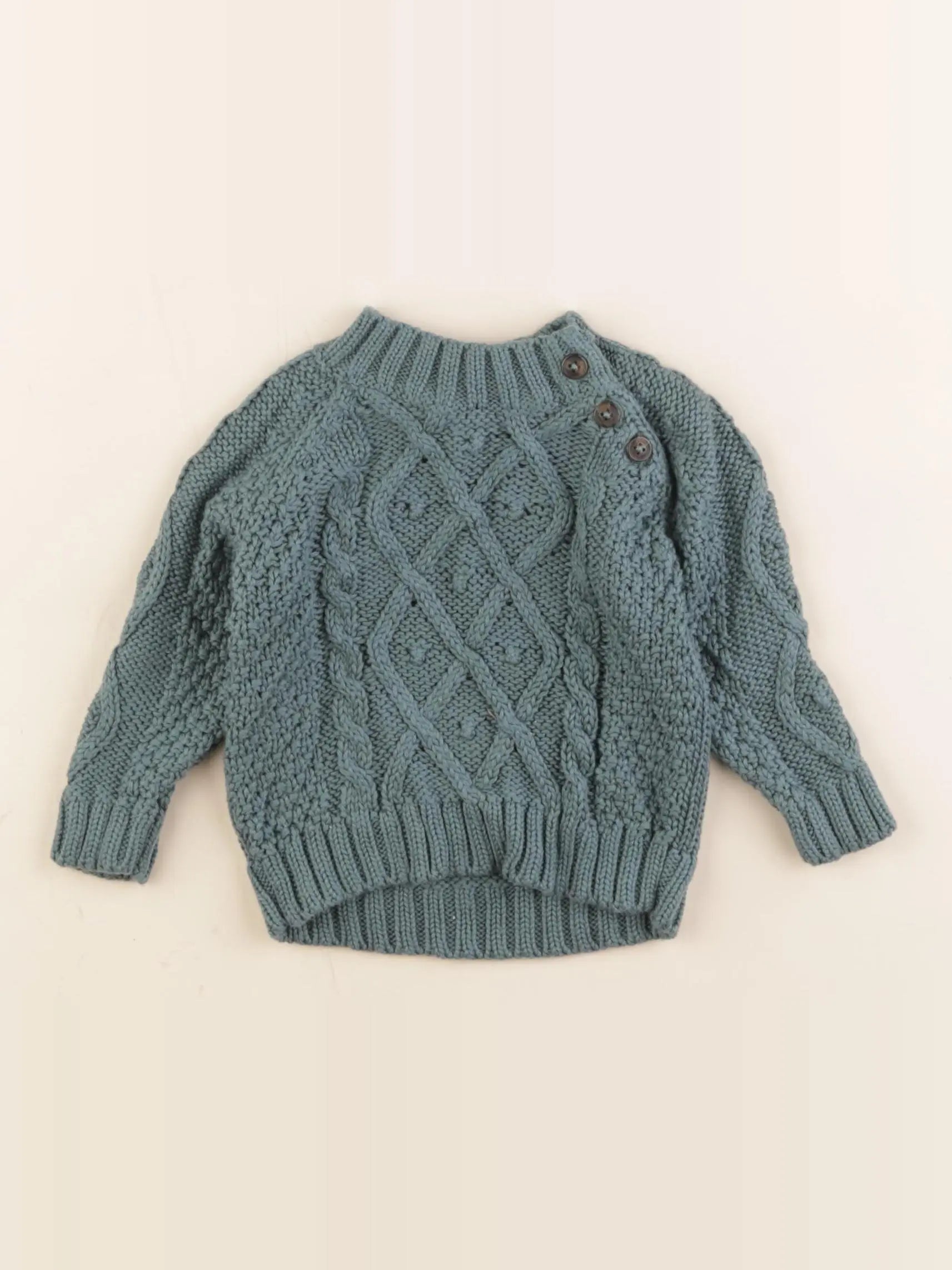 Petit Bateau - pull vert - 6 mois