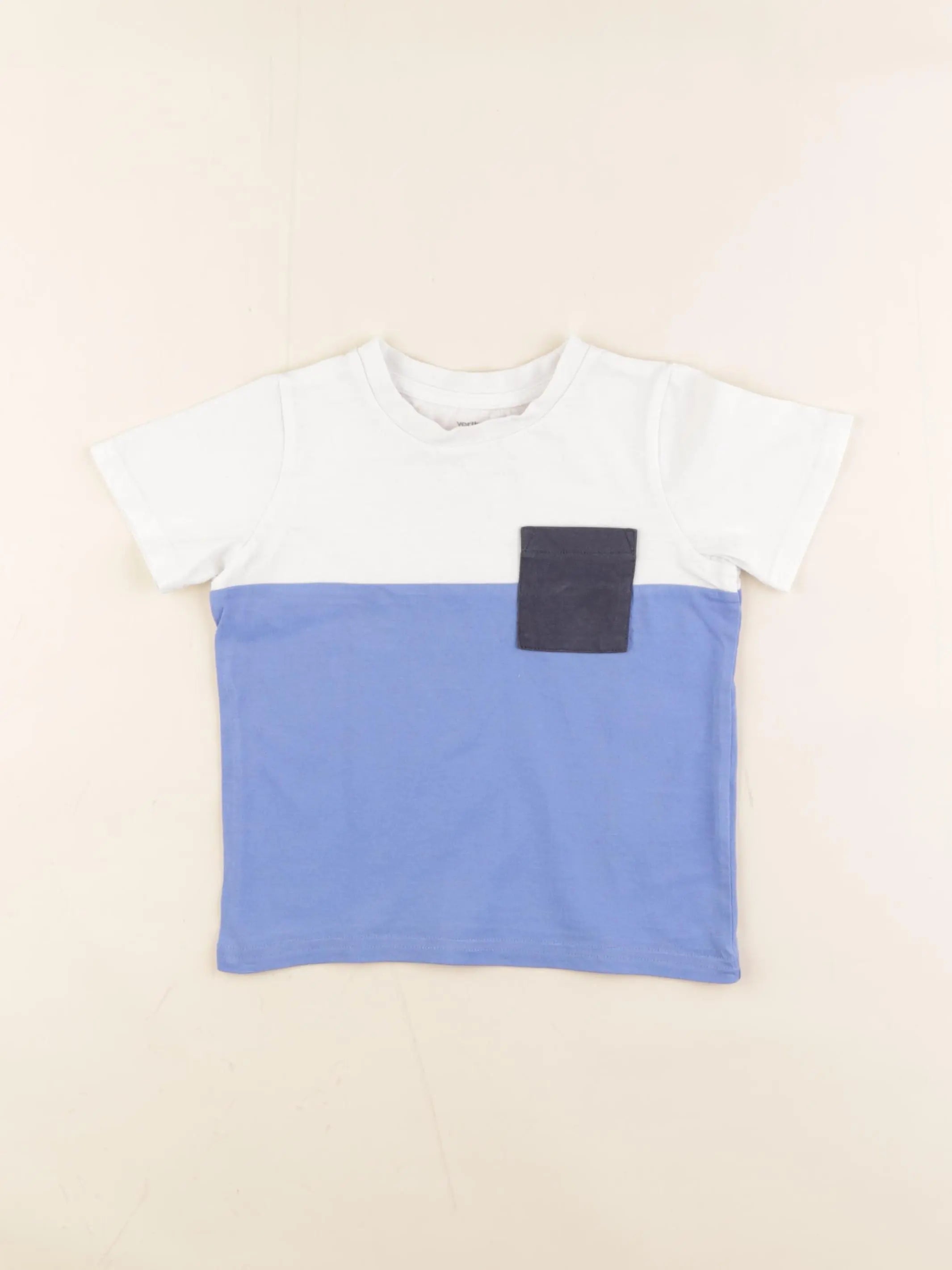 Vertbaudet - tee-shirt blanc, bleu - 3 ans