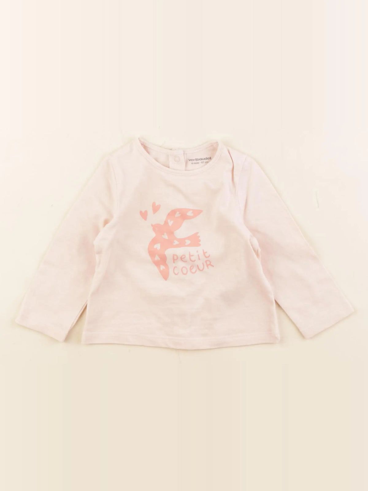 Vertbaudet - tee-shirt rose - 6 mois