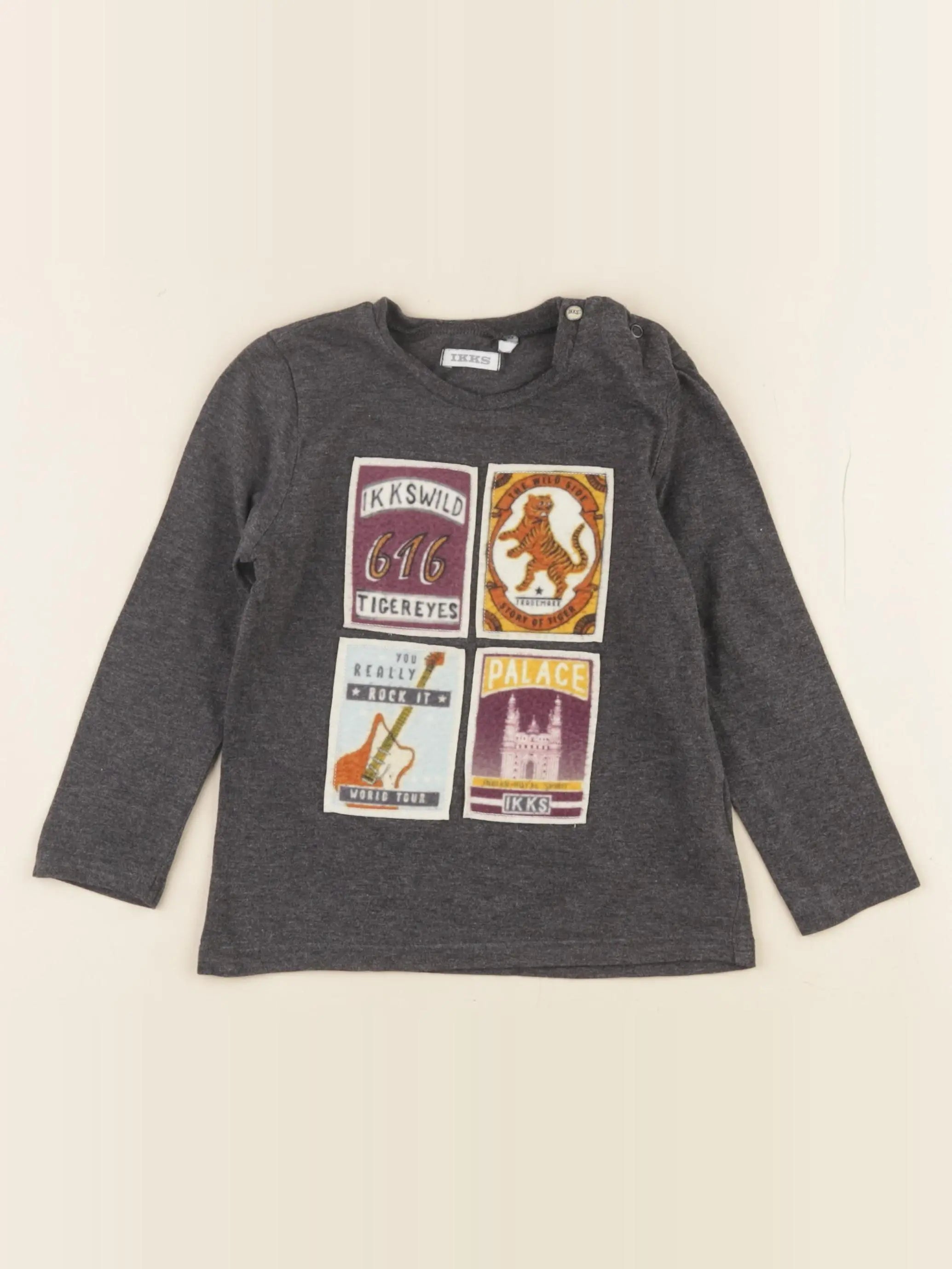 IKKS - tee-shirt gris - 2 ans