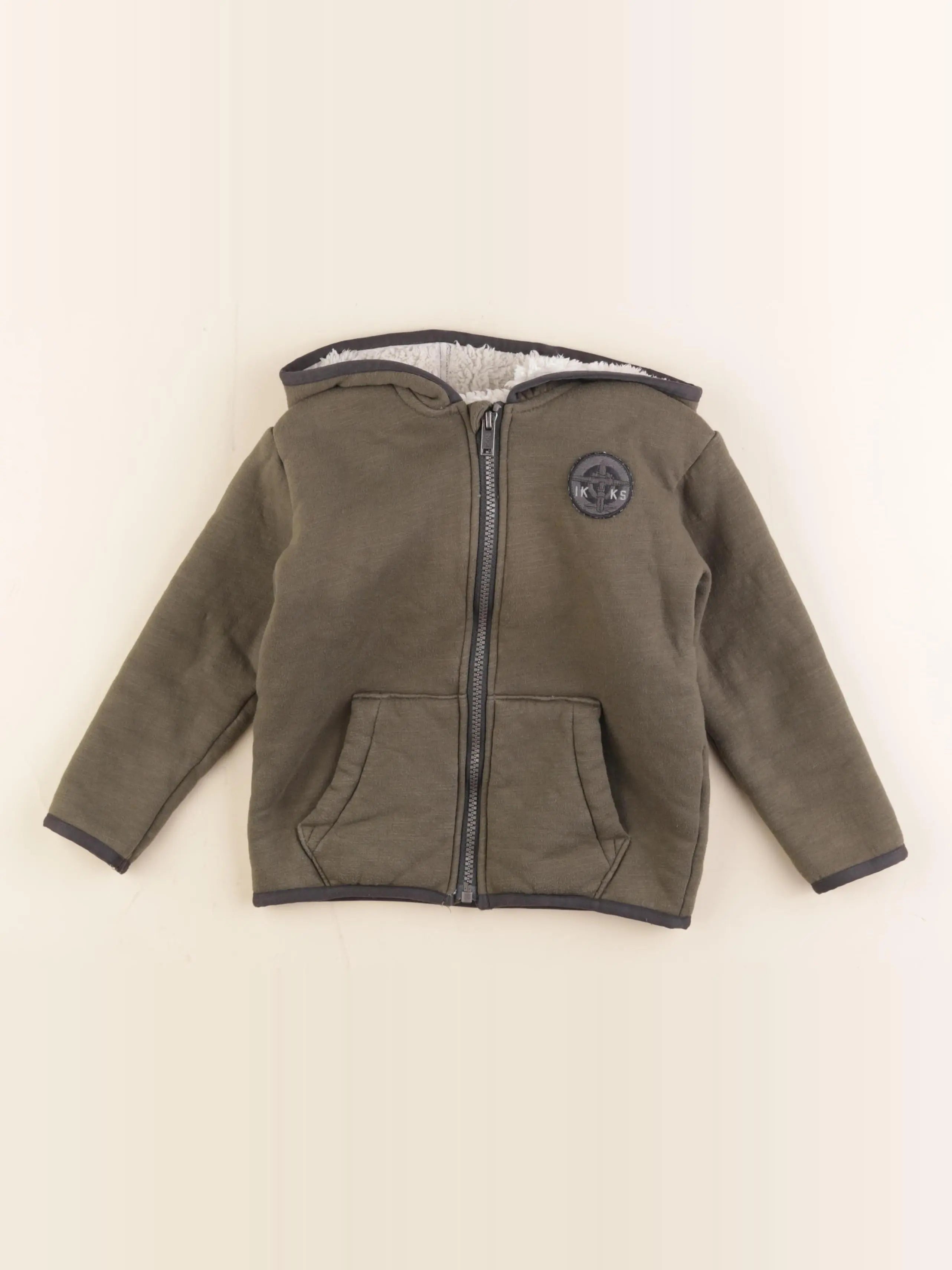 IKKS - veste doublé, imprimé au dos vert - 4 ans