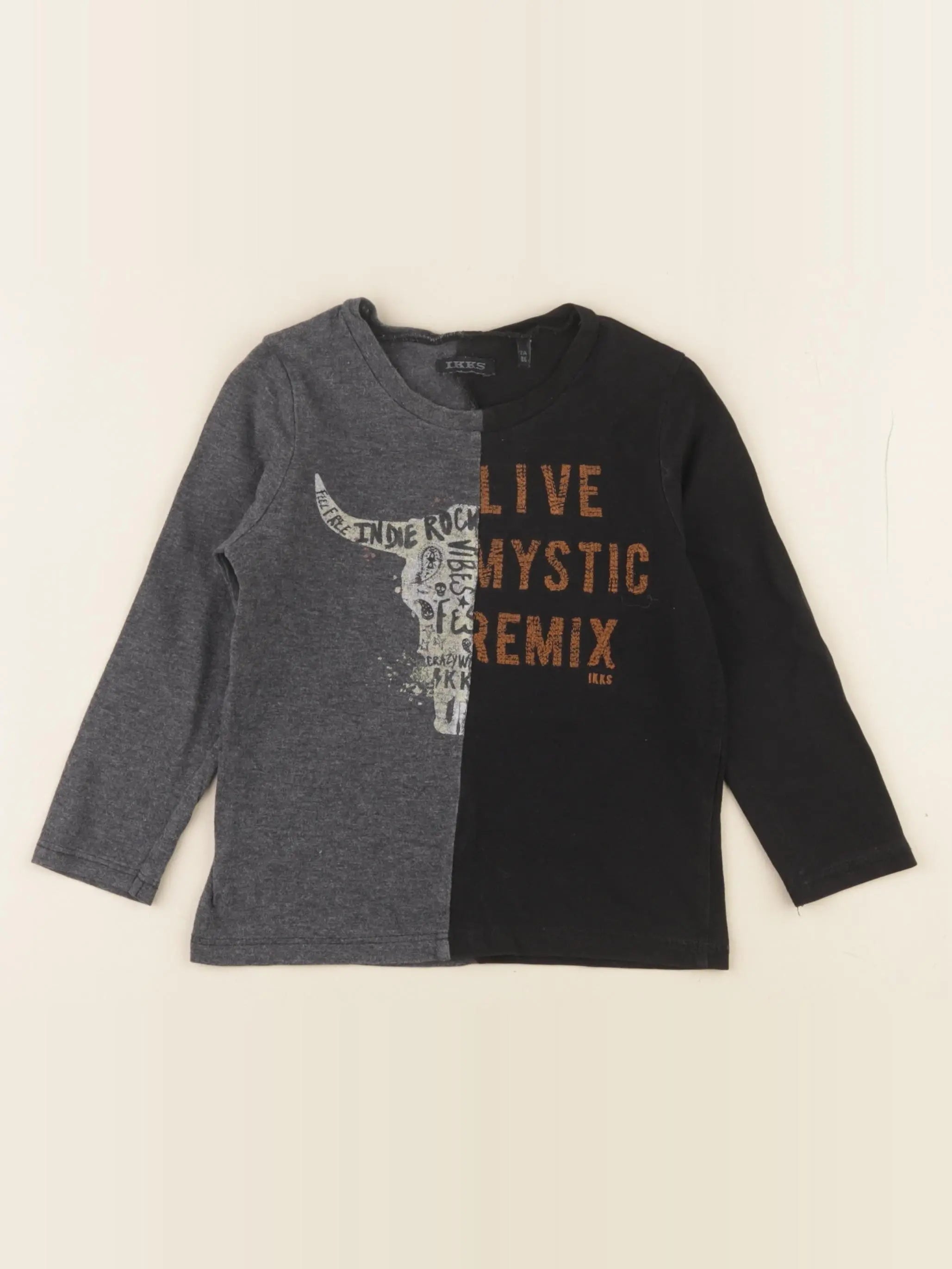 IKKS - tee-shirt noir, gris - 2 ans