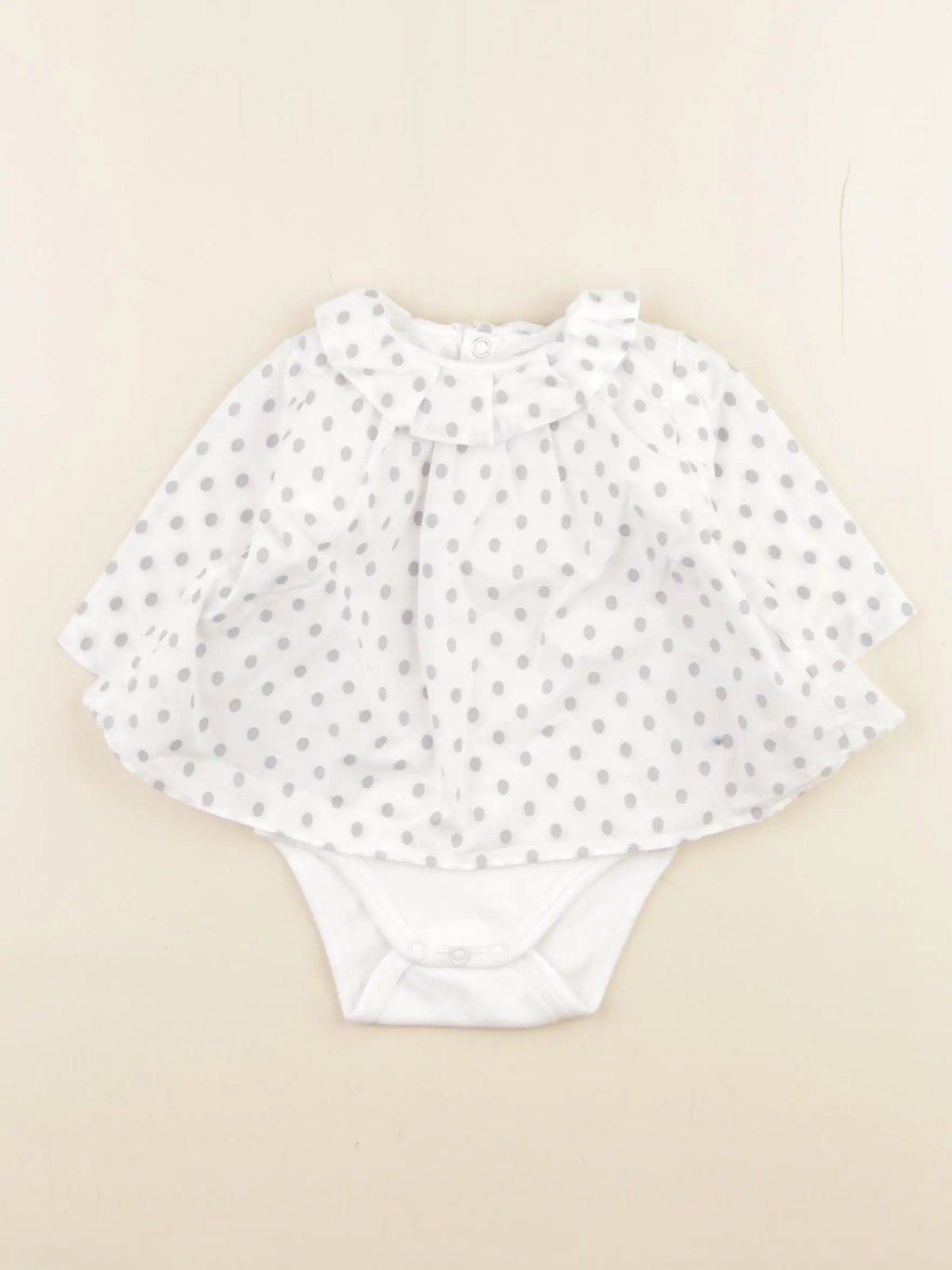 Jacadi - body blouse blanc, gris - 3 mois
