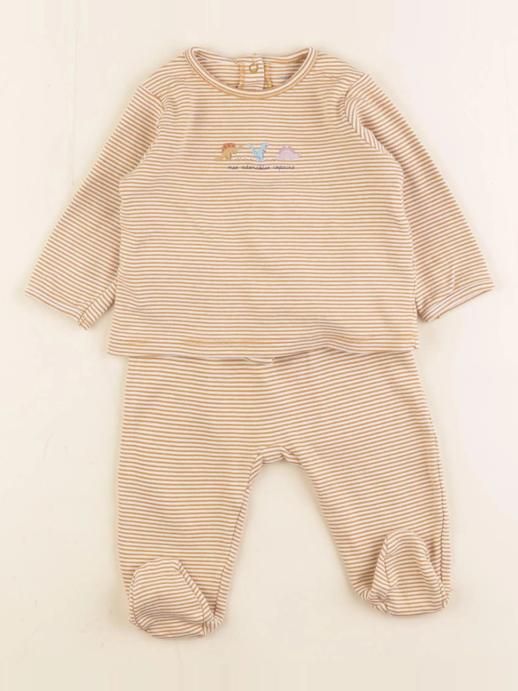 Vertbaudet - pyjama coton jaune - 6 mois