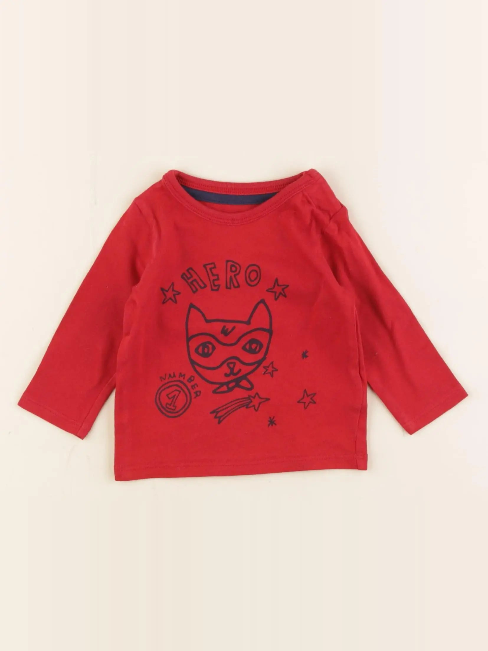 Vertbaudet - tee-shirt rouge - 3 mois