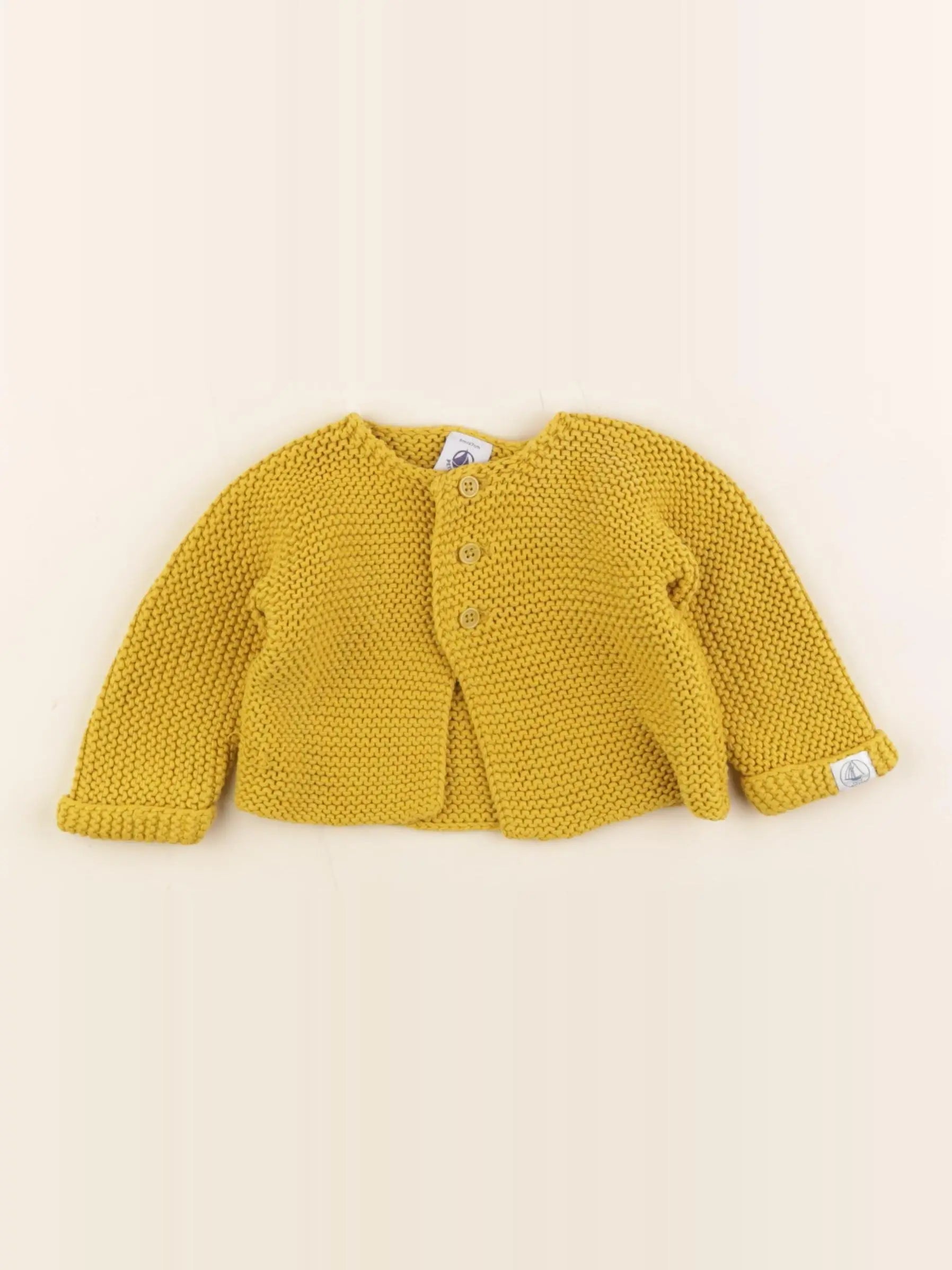 Petit Bateau - gilet jaune - 6 mois