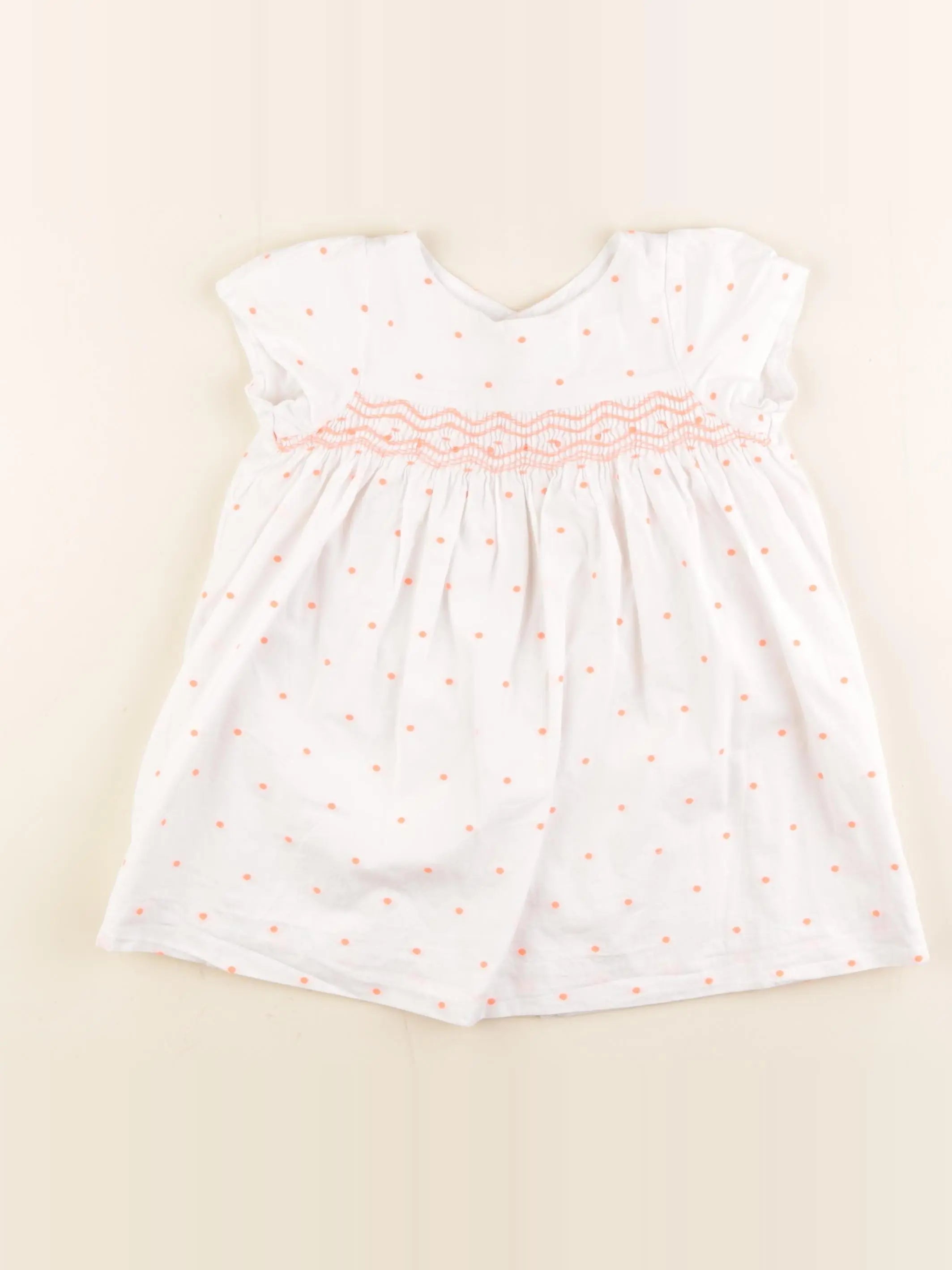 Jacadi - robe blanc, orange - 24 mois
