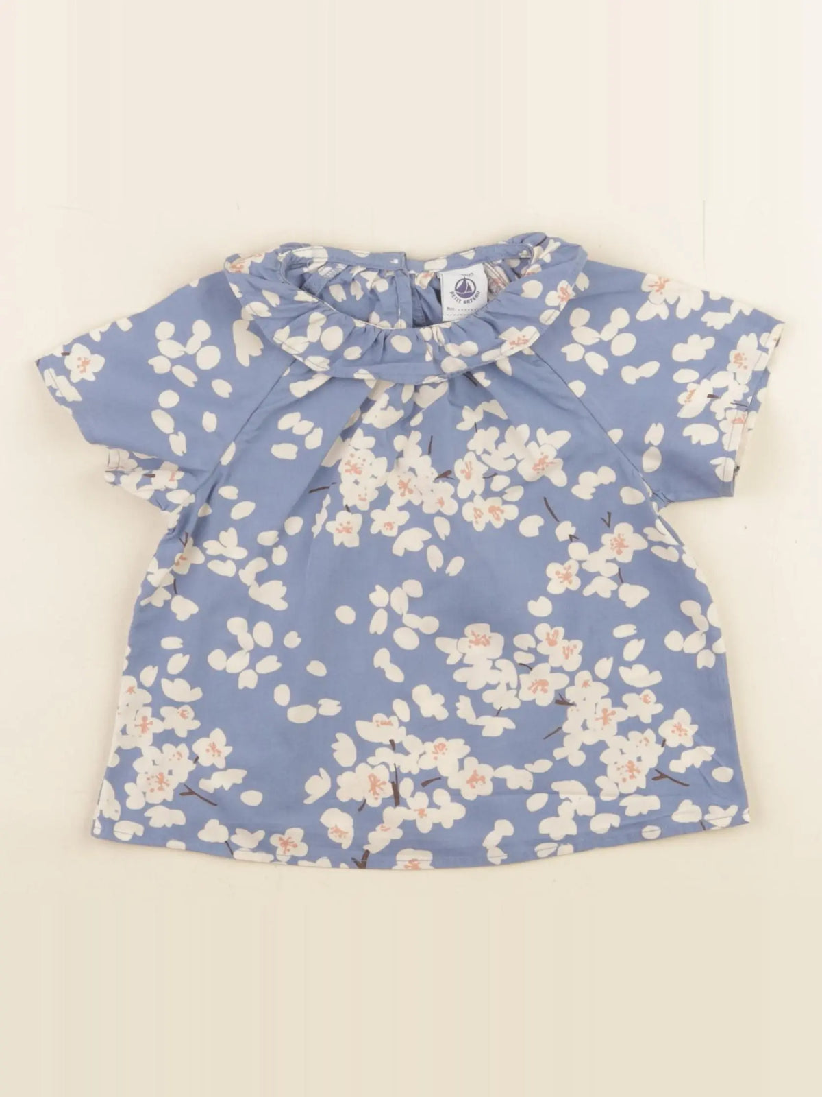 Petit Bateau - blouse bleu - 18 mois