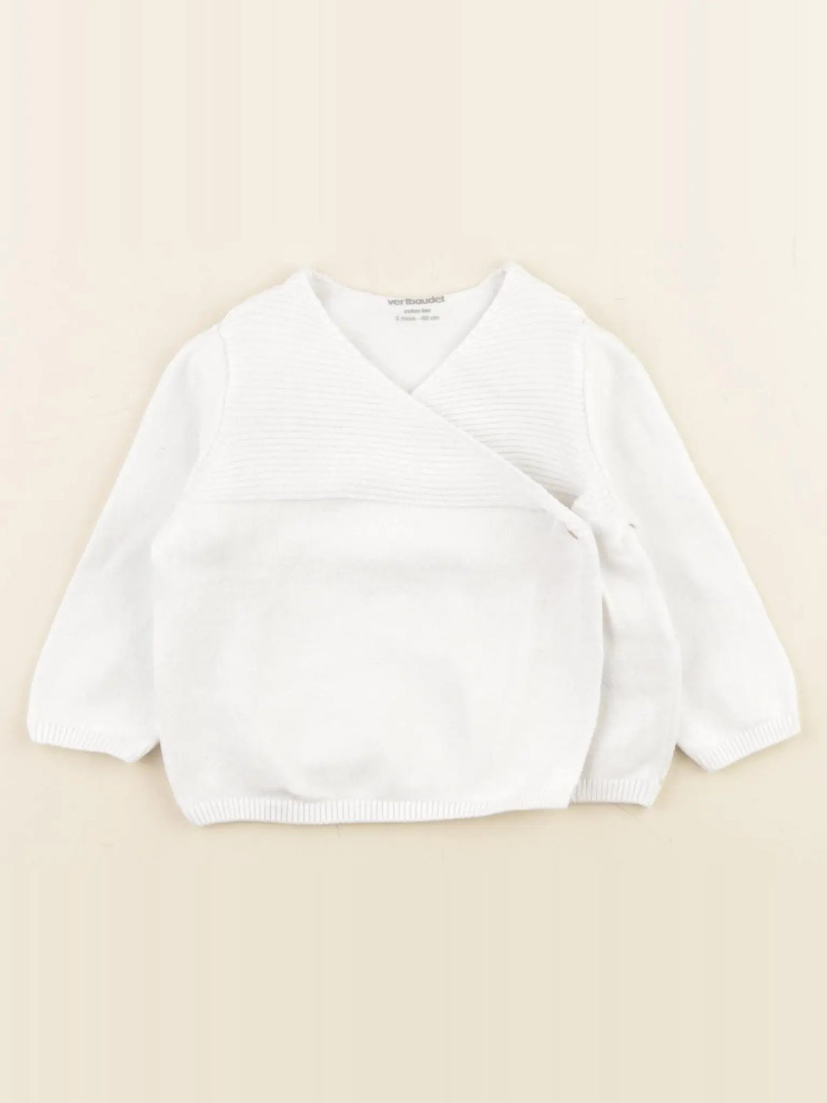 Vertbaudet - gilet blanc - 3 mois