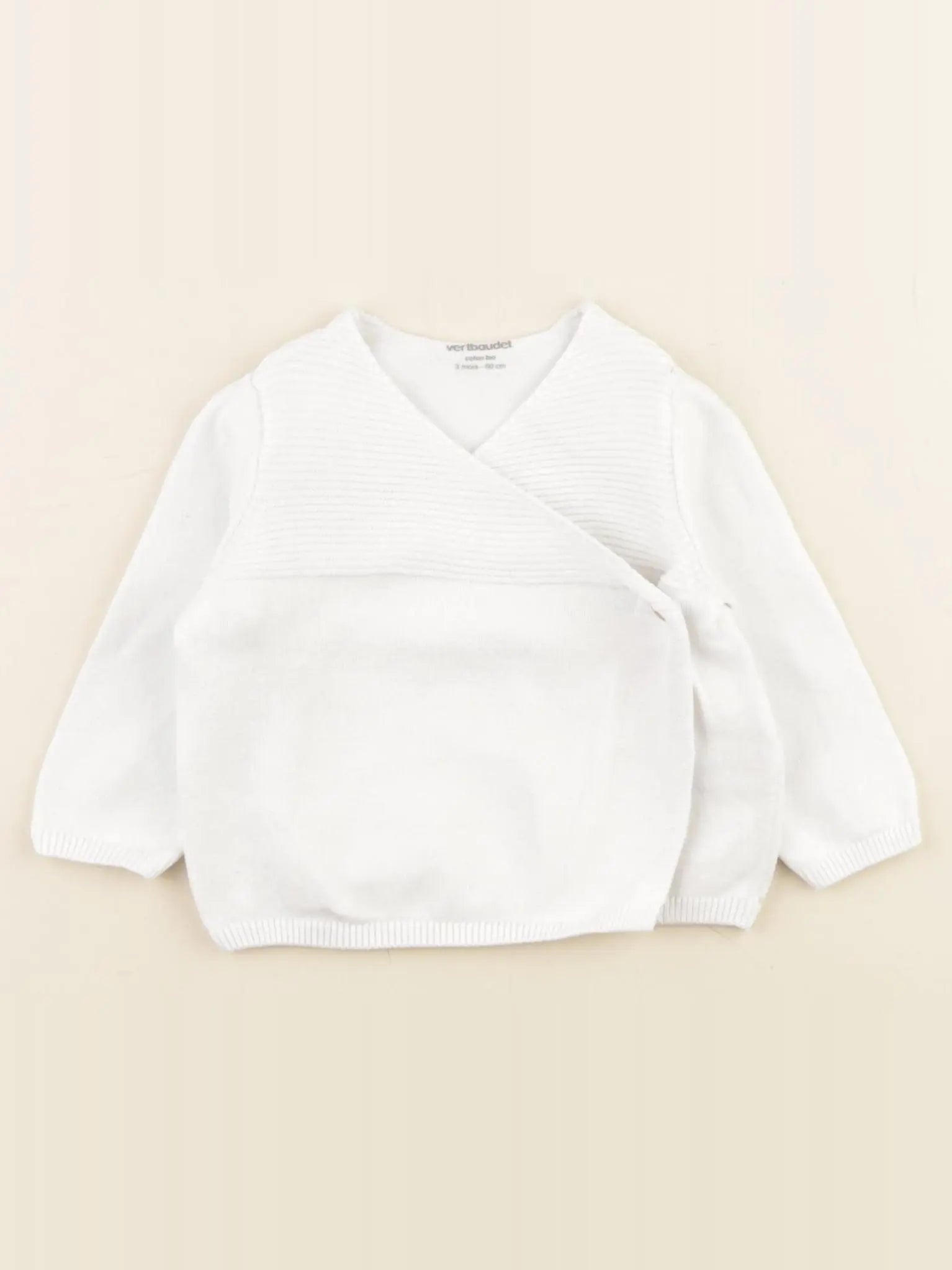 Vertbaudet - gilet blanc - 3 mois