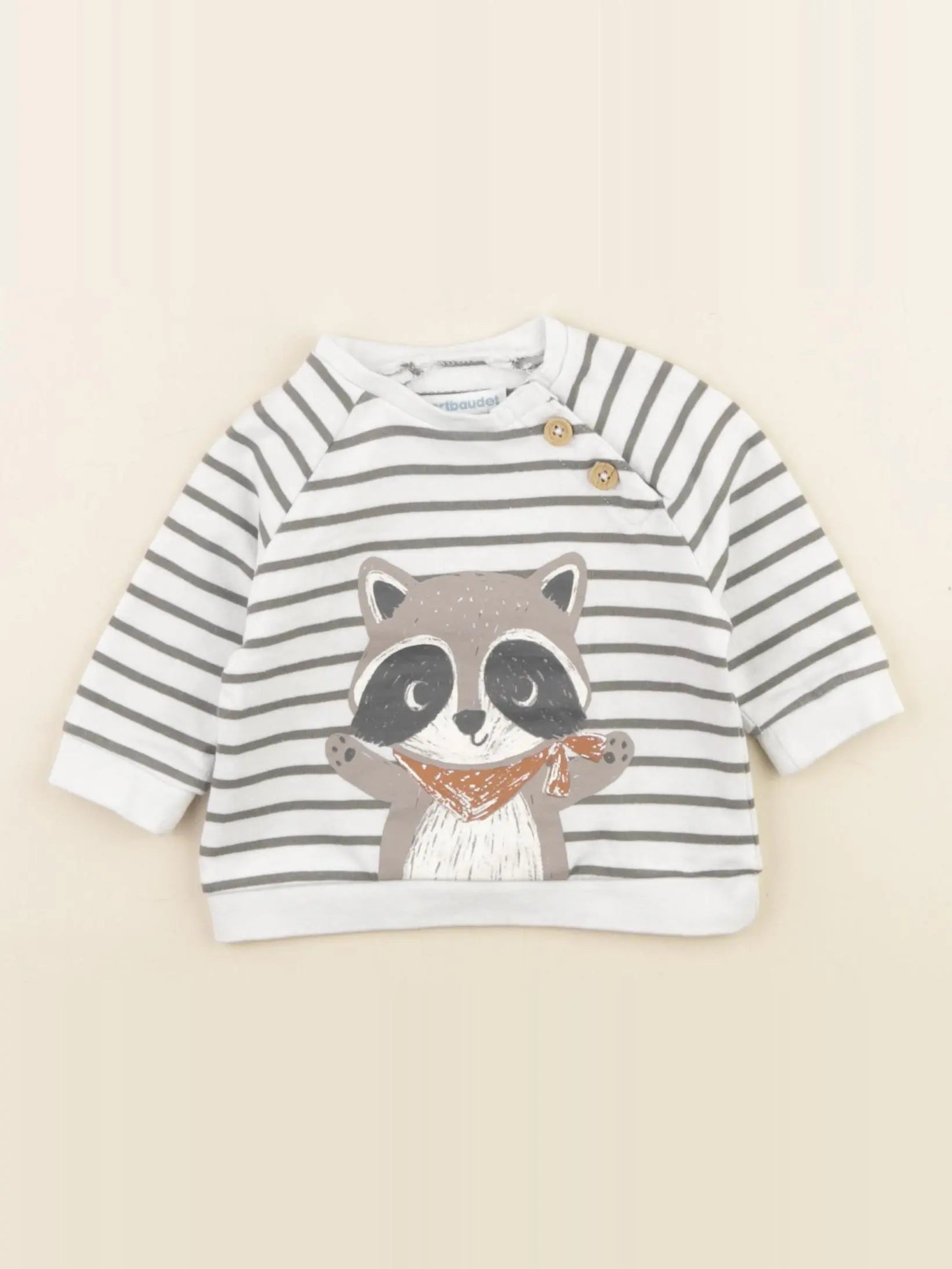 Vertbaudet - sweat blanc - 3 mois