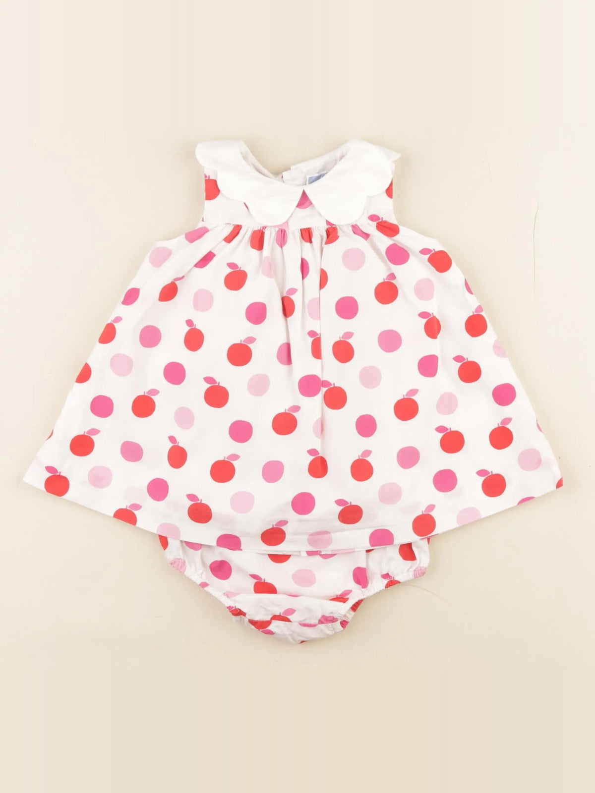 Jacadi - robe blanc, rose - 6 mois