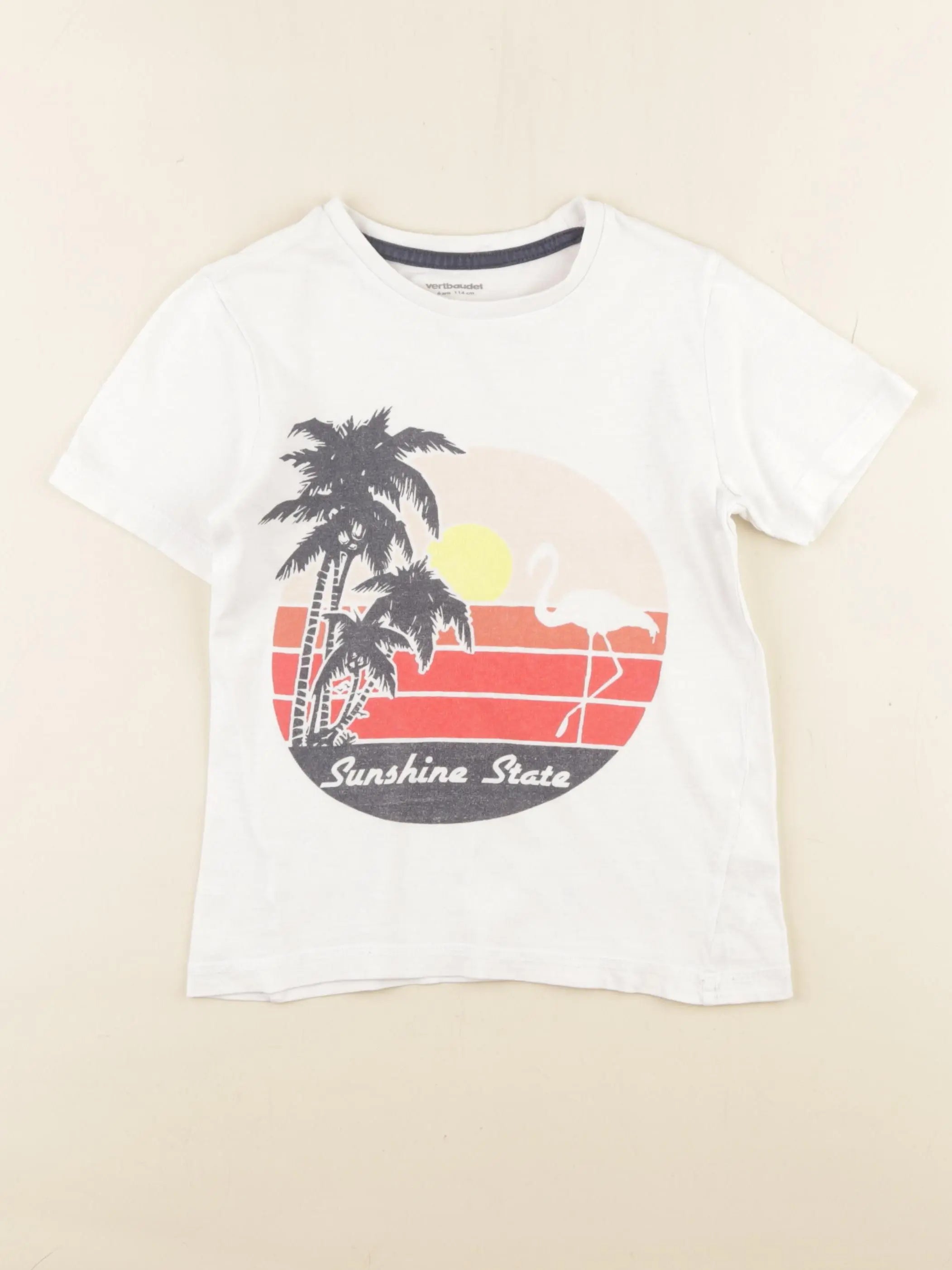 Vertbaudet - tee-shirt blanc - 6 ans