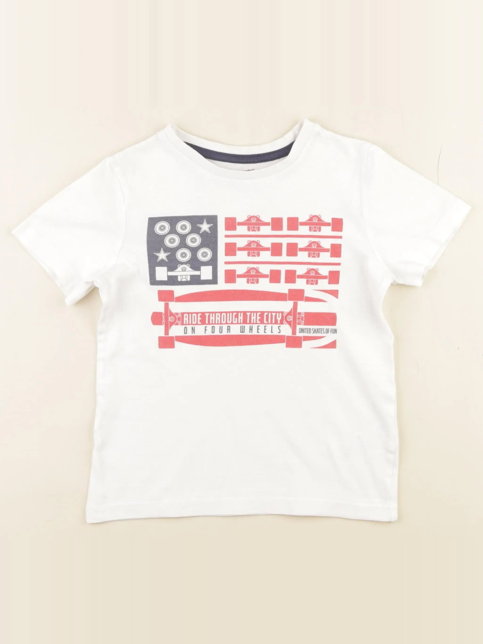 Vertbaudet - tee-shirt blanc - 6 ans