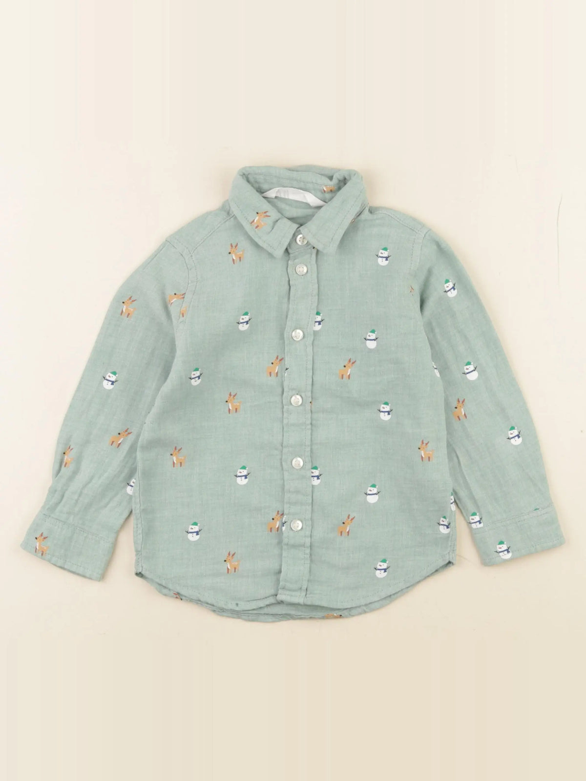 H&M - chemise vert - 18/24 mois