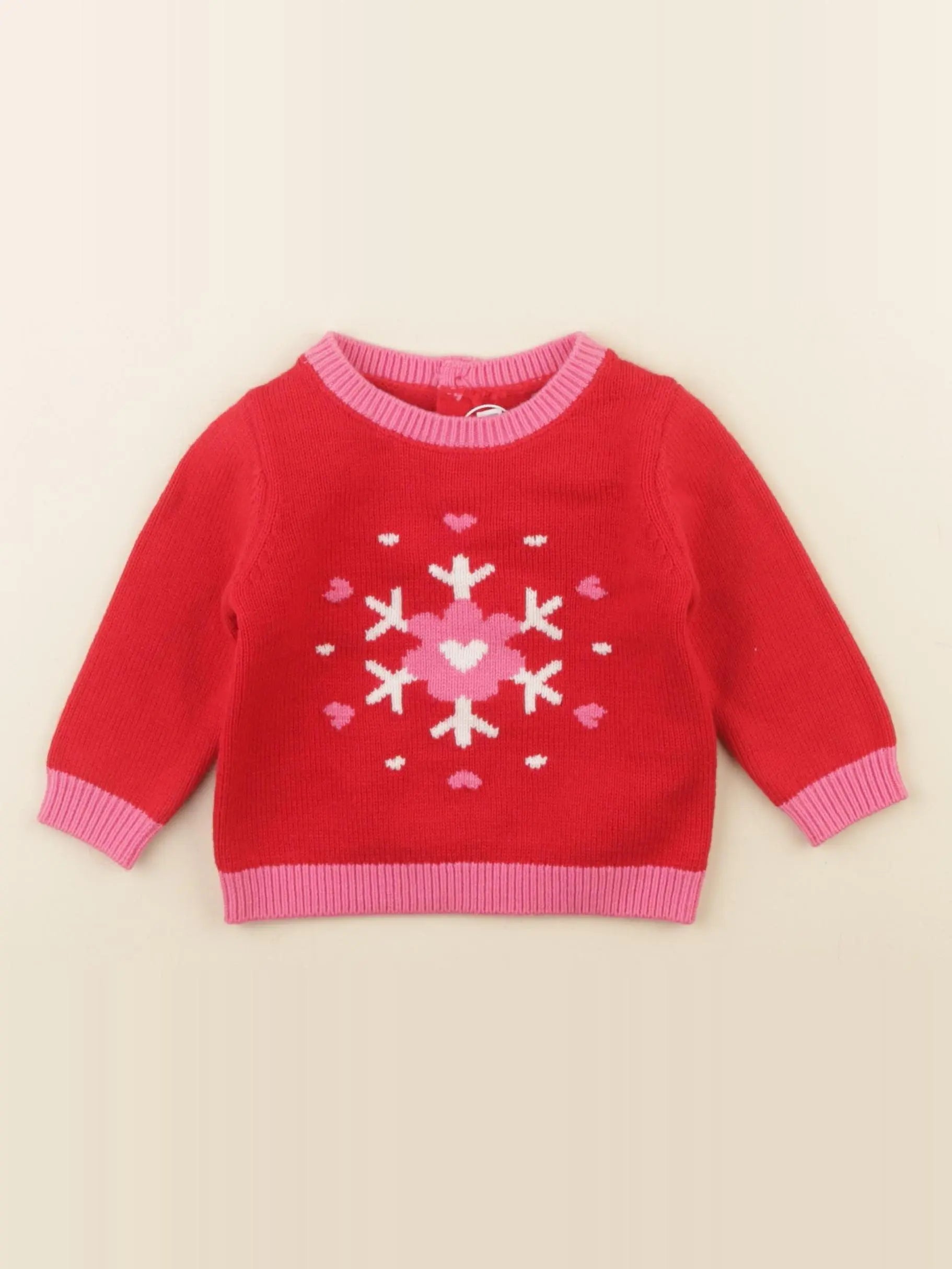 Jacadi - pull rouge - 6 mois