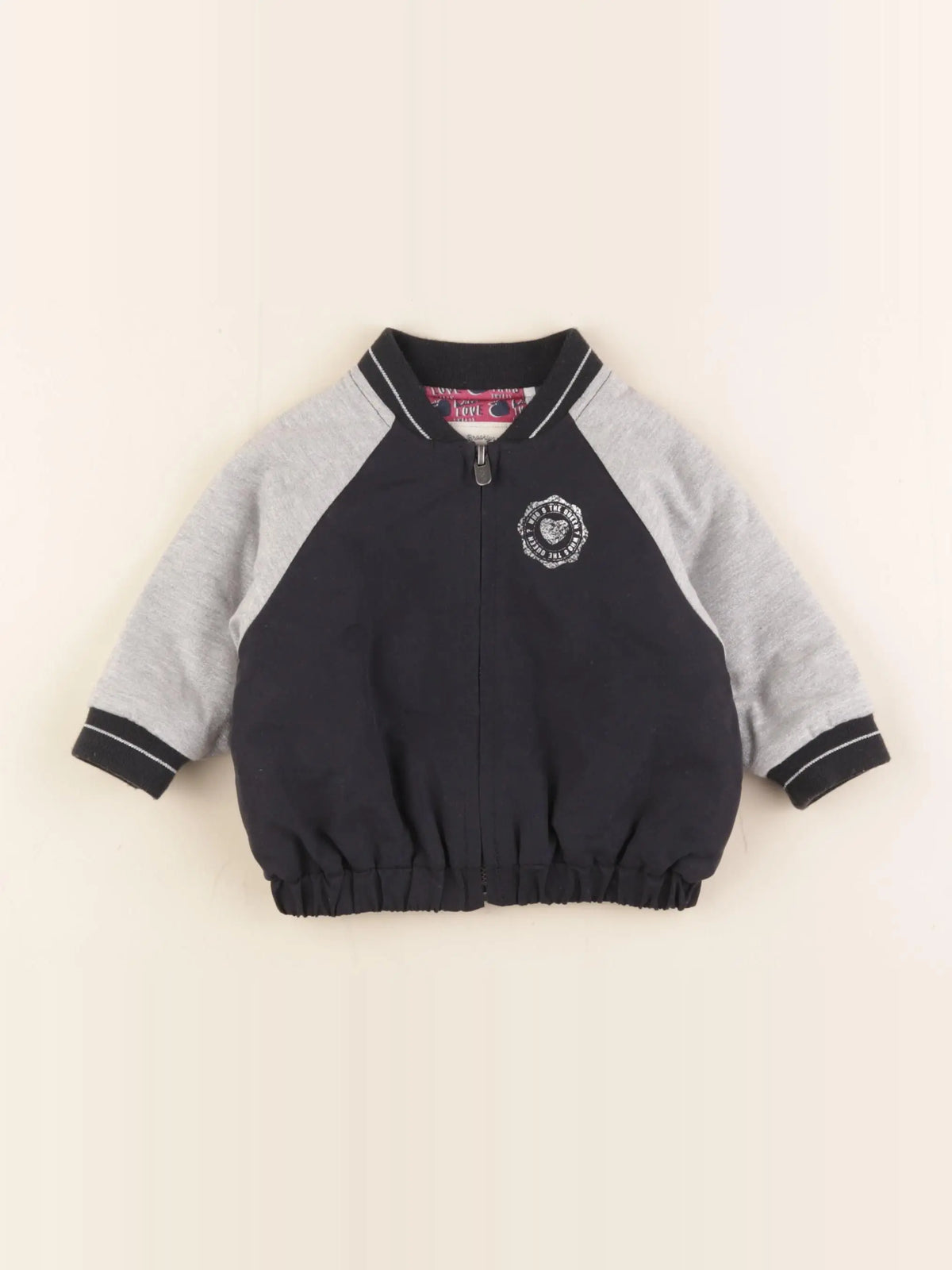 IKKS - veste imprimé au dos, doublé argent - 6 mois