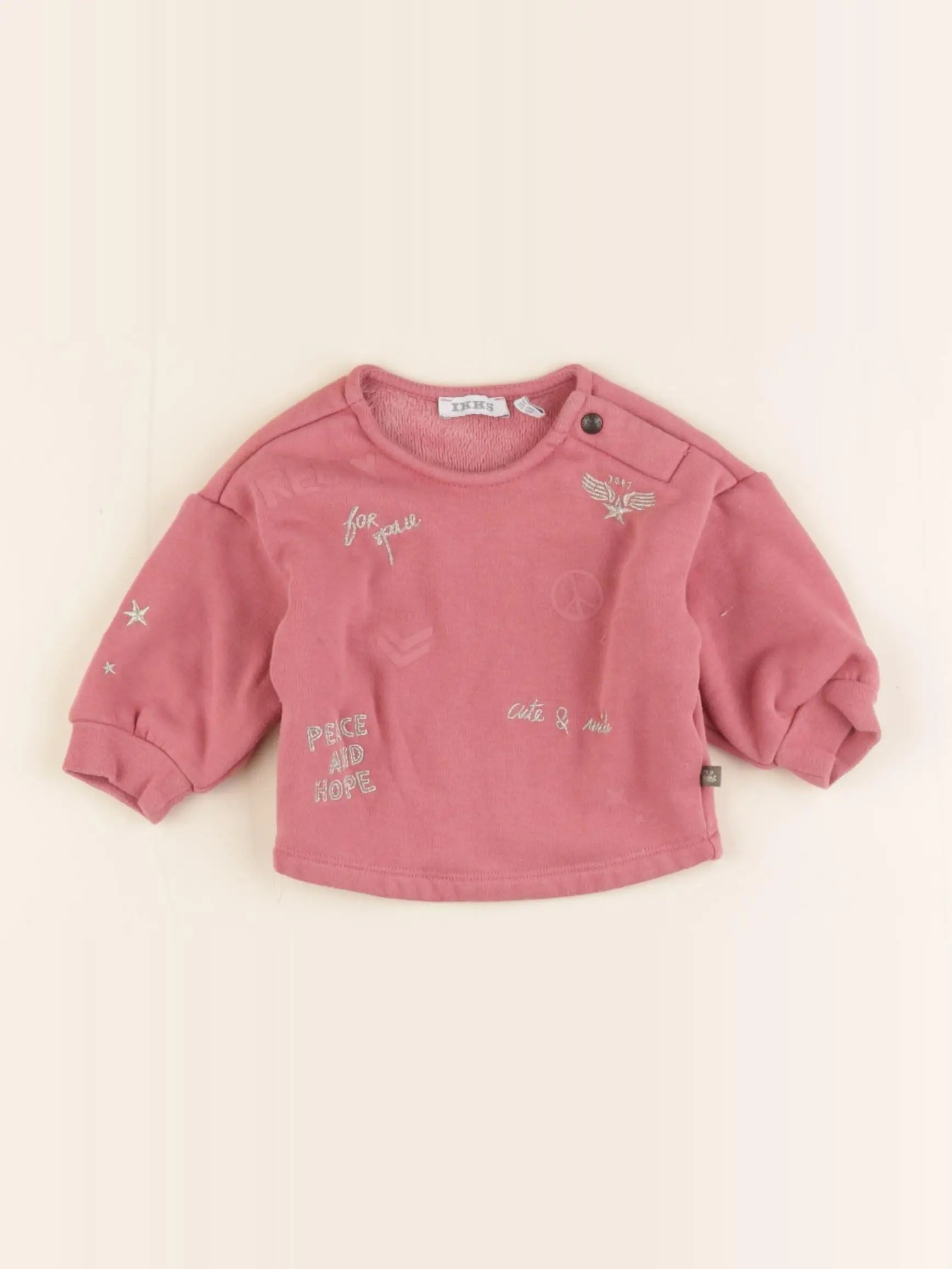 IKKS - sweat rose - 3 mois