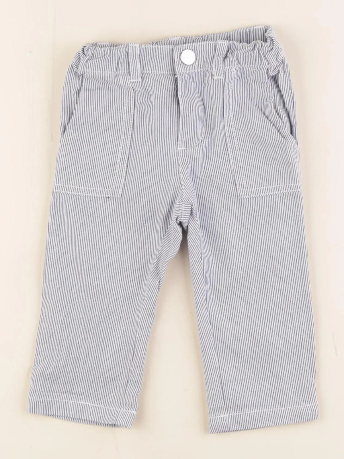 Jacadi - pantalon blanc, bleu - 12 mois