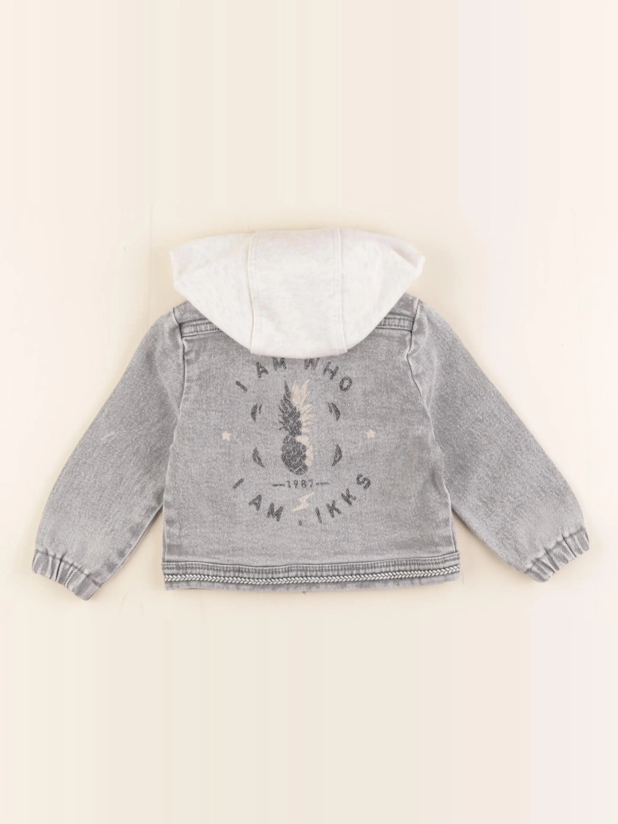 IKKS - veste imprimé au dos gris - 12 mois