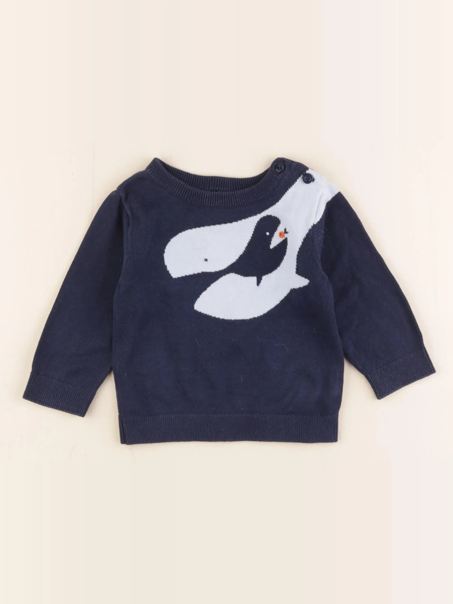 Jacadi - pull bleu - 12 mois