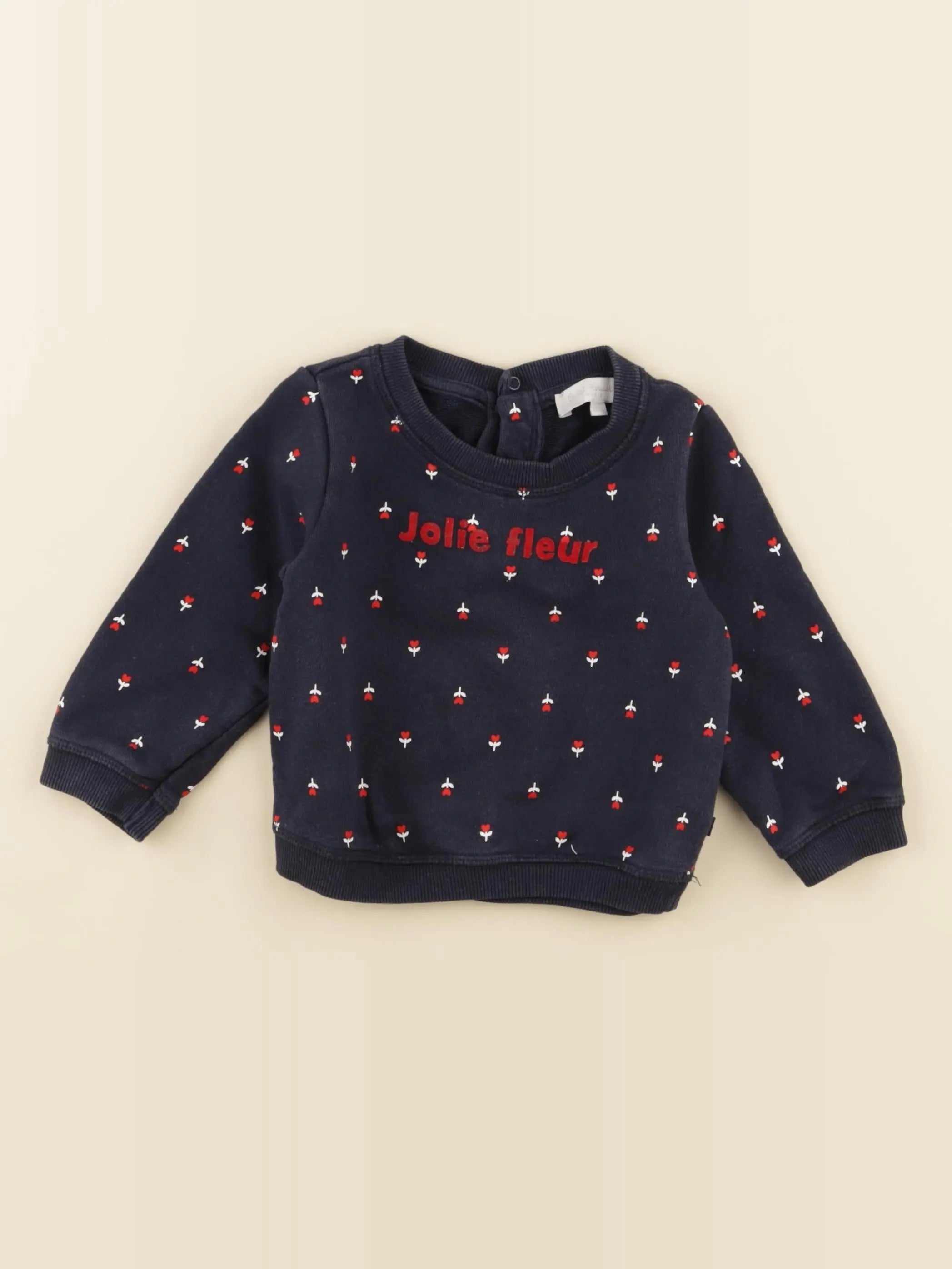 Cadet Rousselle - sweat bleu - 12 mois