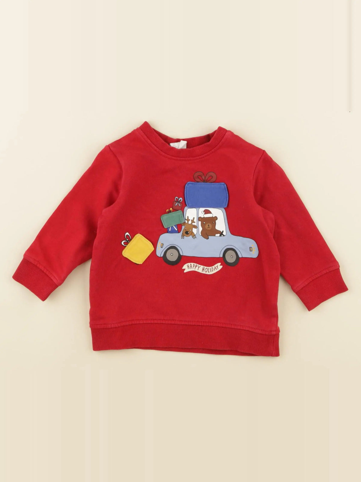 H&M - sweat rouge - 6/9 mois