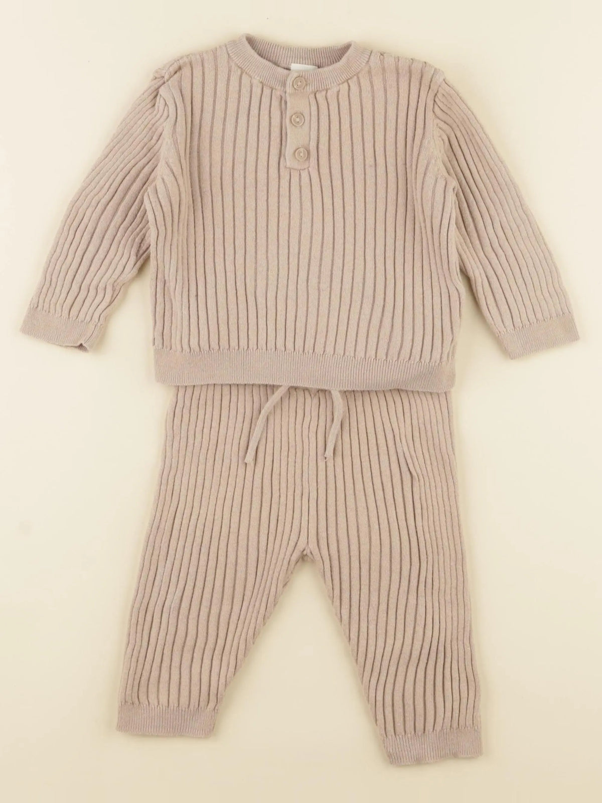 H&M - ensemble marron - 4/6 mois