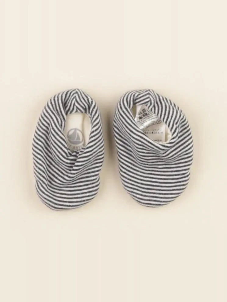 Petit Bateau - chaussons bleu, blanc - pointure 17