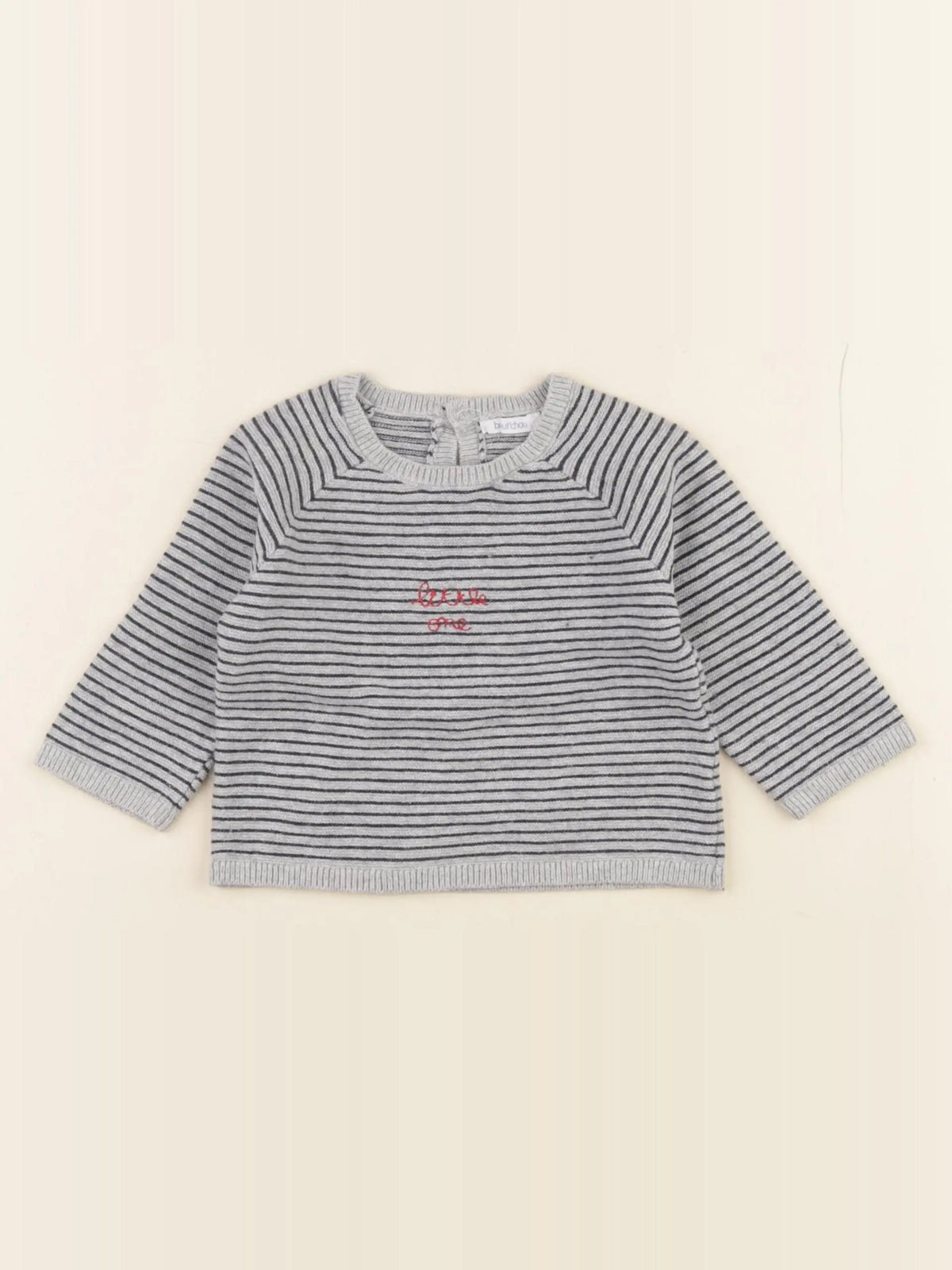 Boutchou - pull bleu, gris - 6 mois