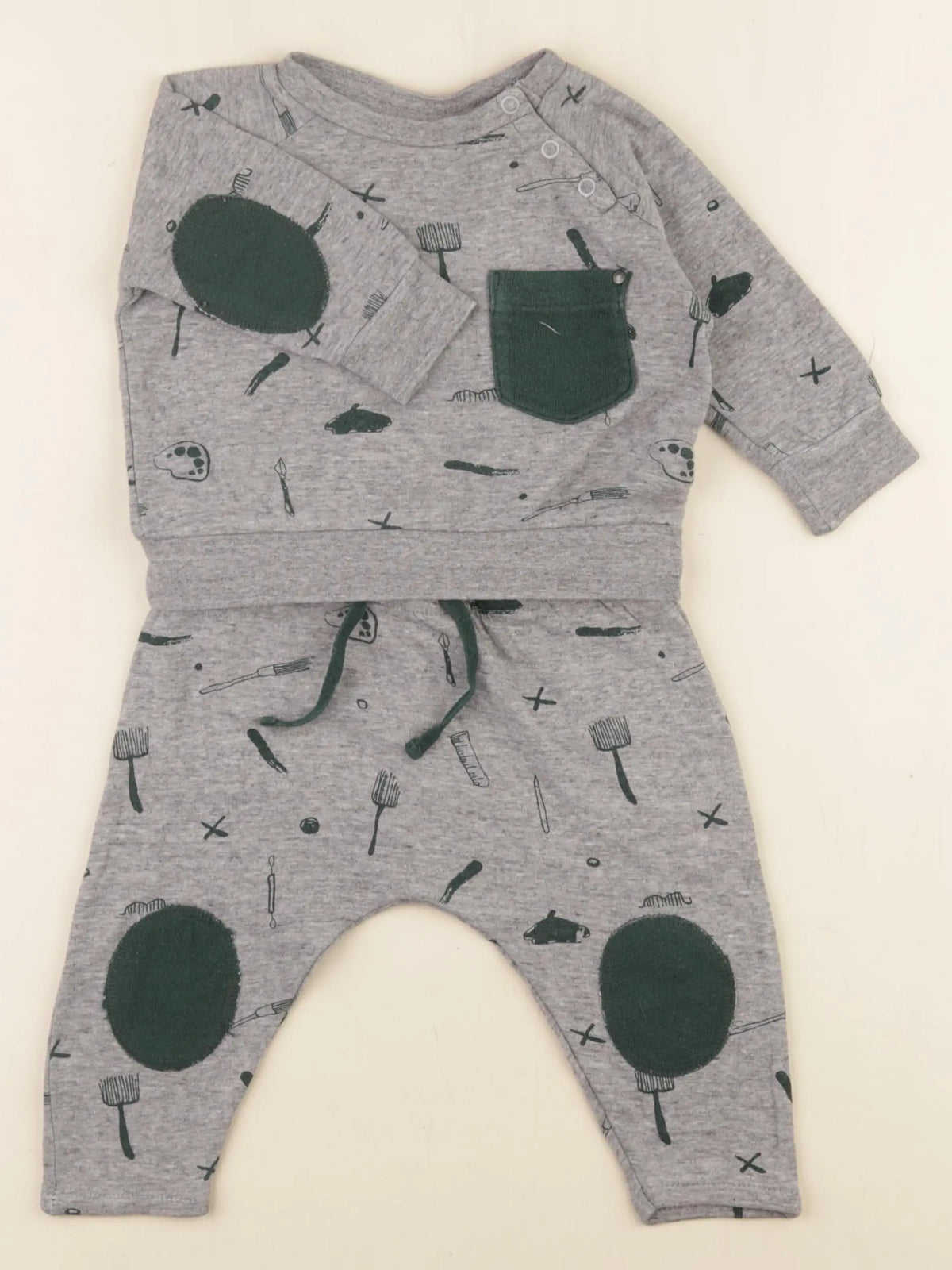 Soft Gallery - ensemble gris - 6 mois