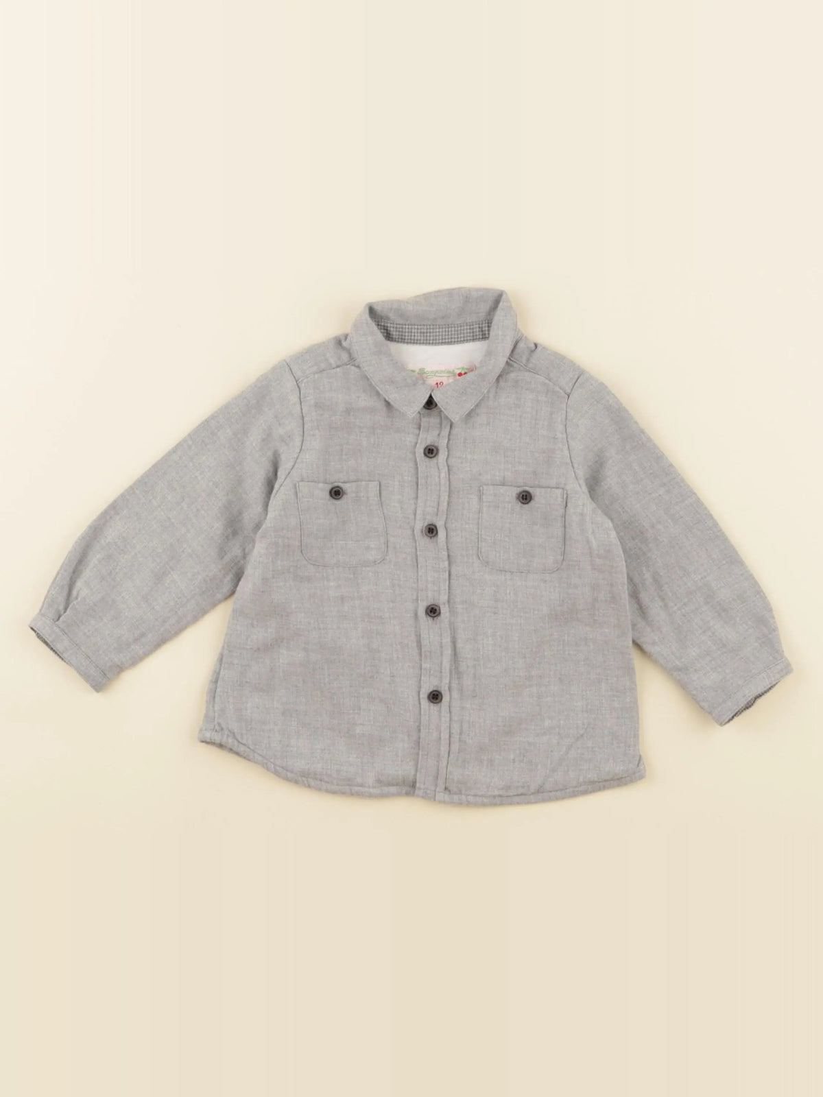 Bonpoint - chemise gris - 12 mois